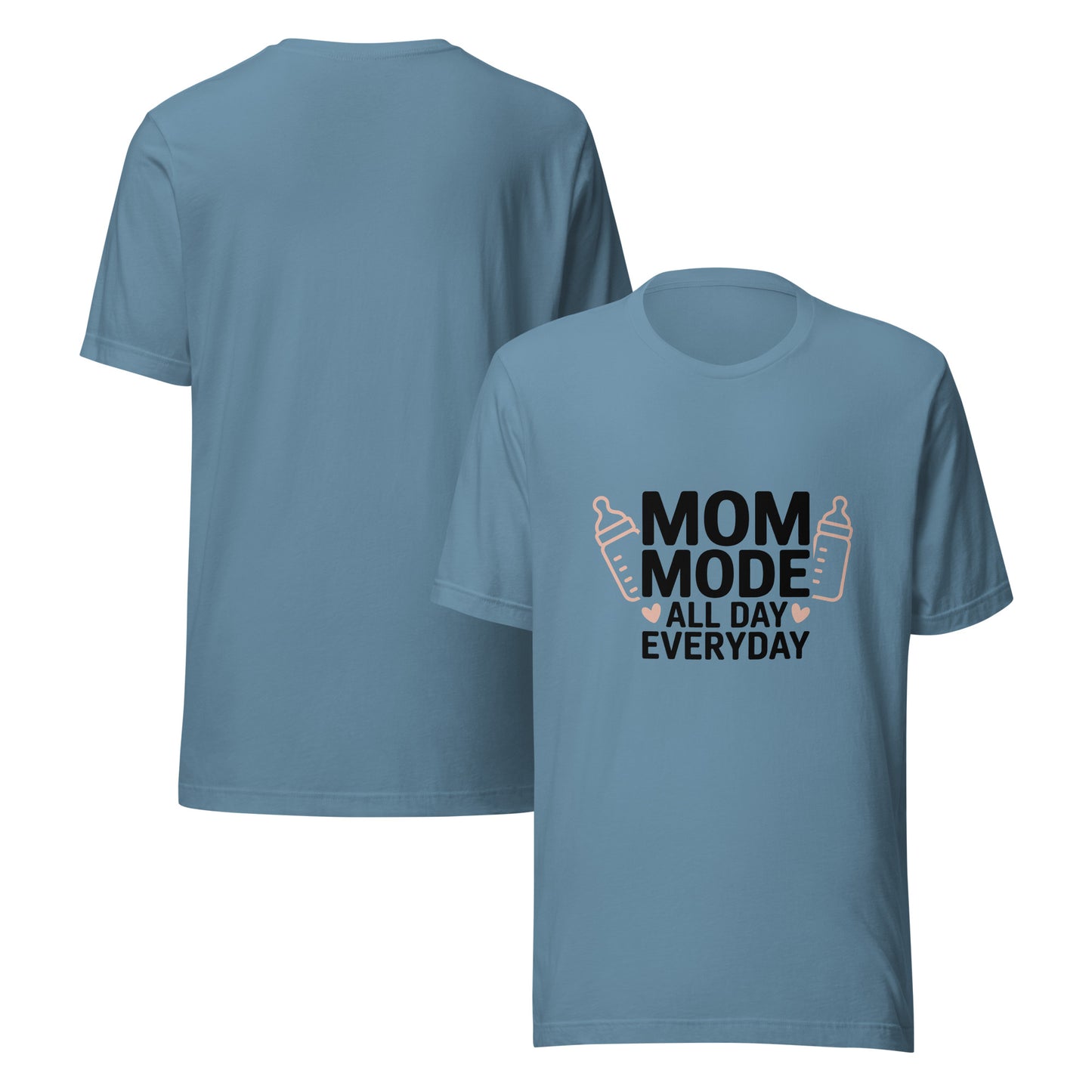 Unisex graphic tee reading Mom Mode All Day Everyday, funny cotton shirt for moms