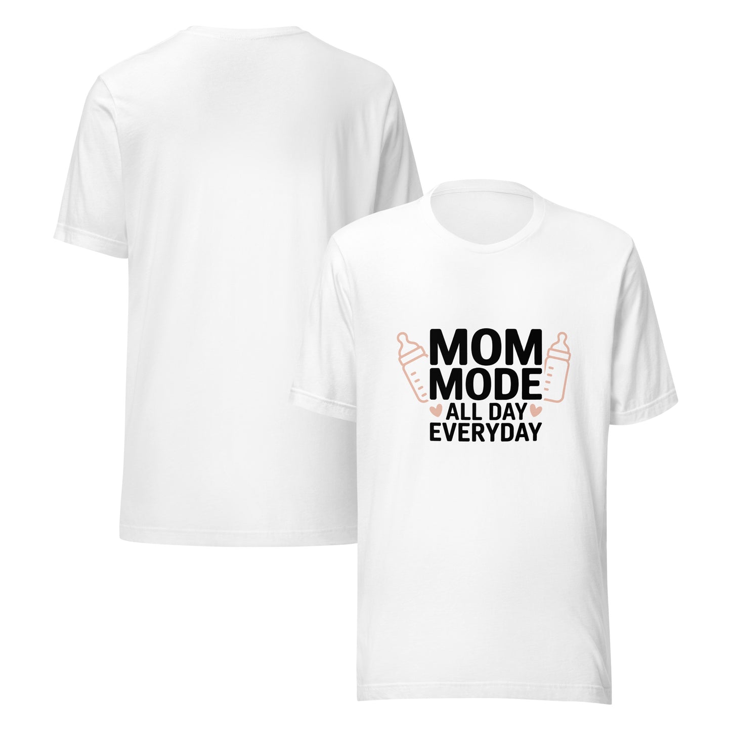 Unisex graphic tee reading Mom Mode All Day Everyday, funny cotton shirt for moms