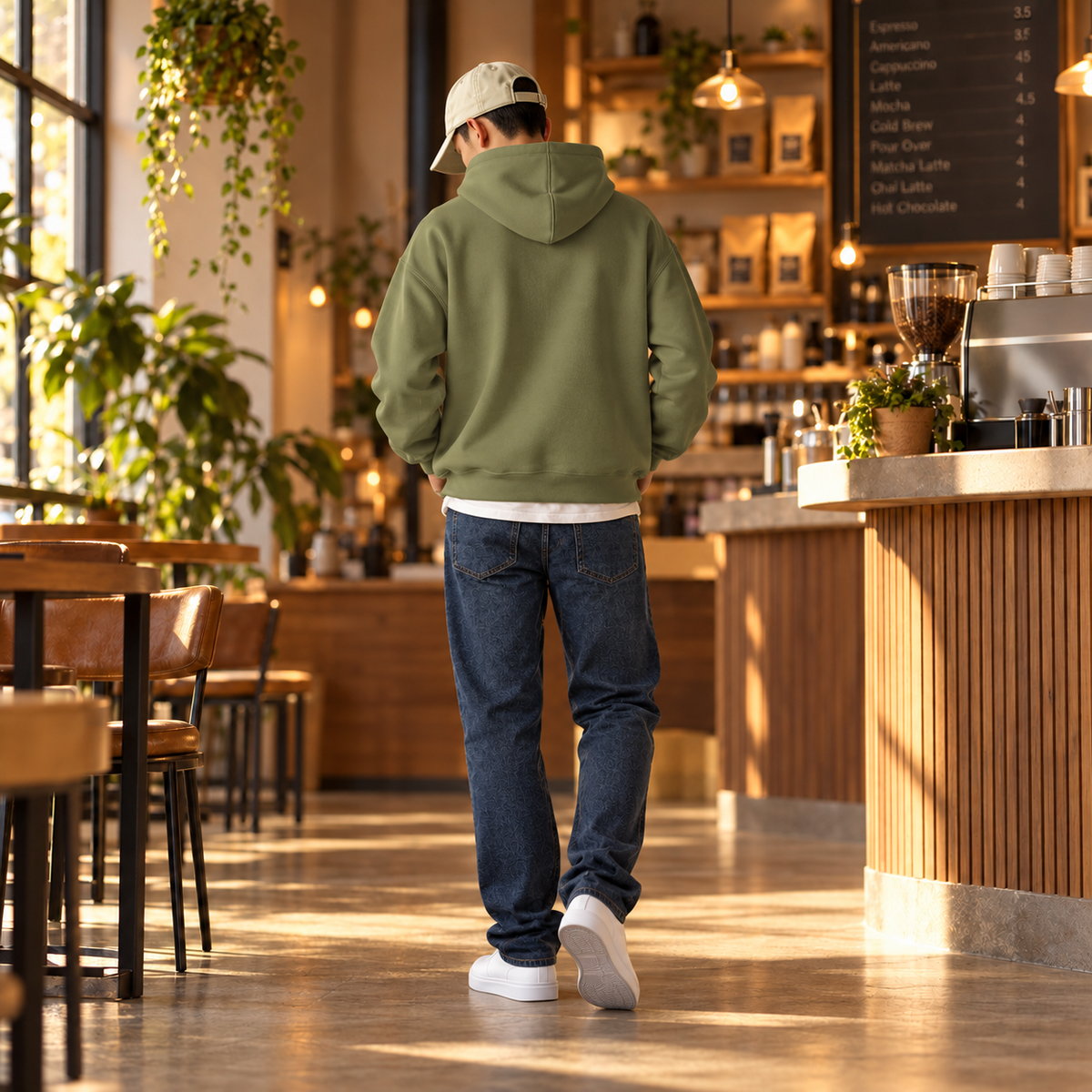 Powered by Coffee & Chaos Unisex Hoodie | Funny Coffee Lover Sweatshirt | Cute Caffeine Lover Gift