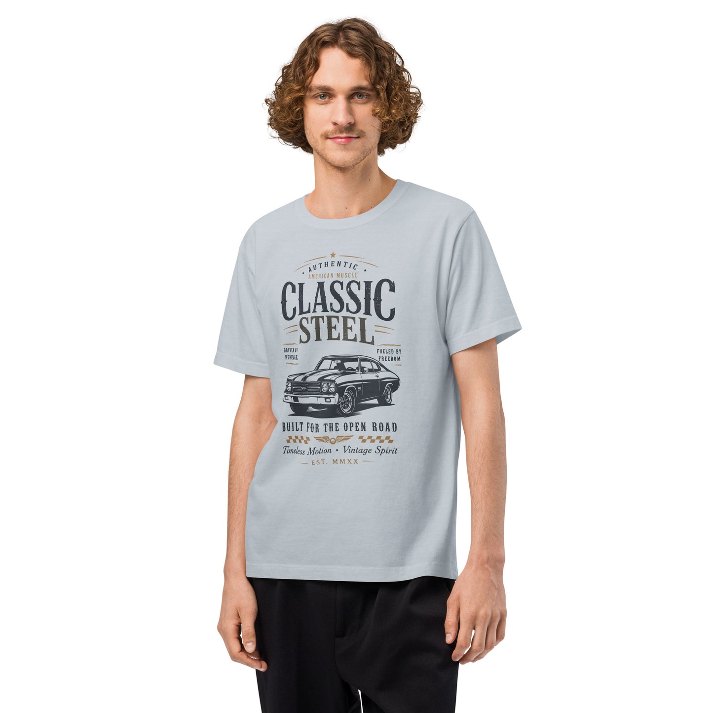 Classic Steel American Muscle Car T-Shirt | Vintage Chevelle SS Graphic Tee by Ortrends