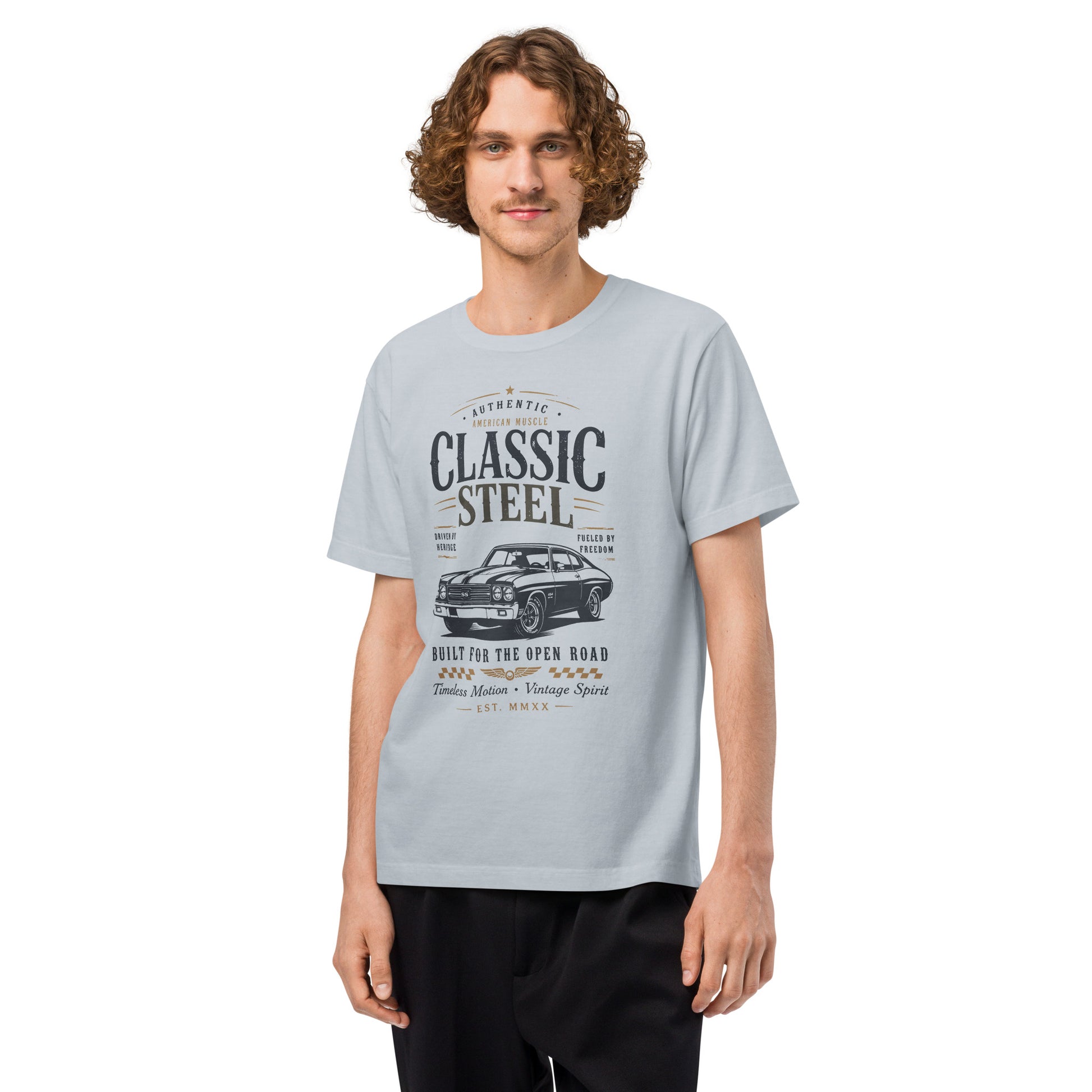 Classic Steel American Muscle Car T-Shirt | Vintage Chevelle SS Graphic Tee by Ortrends