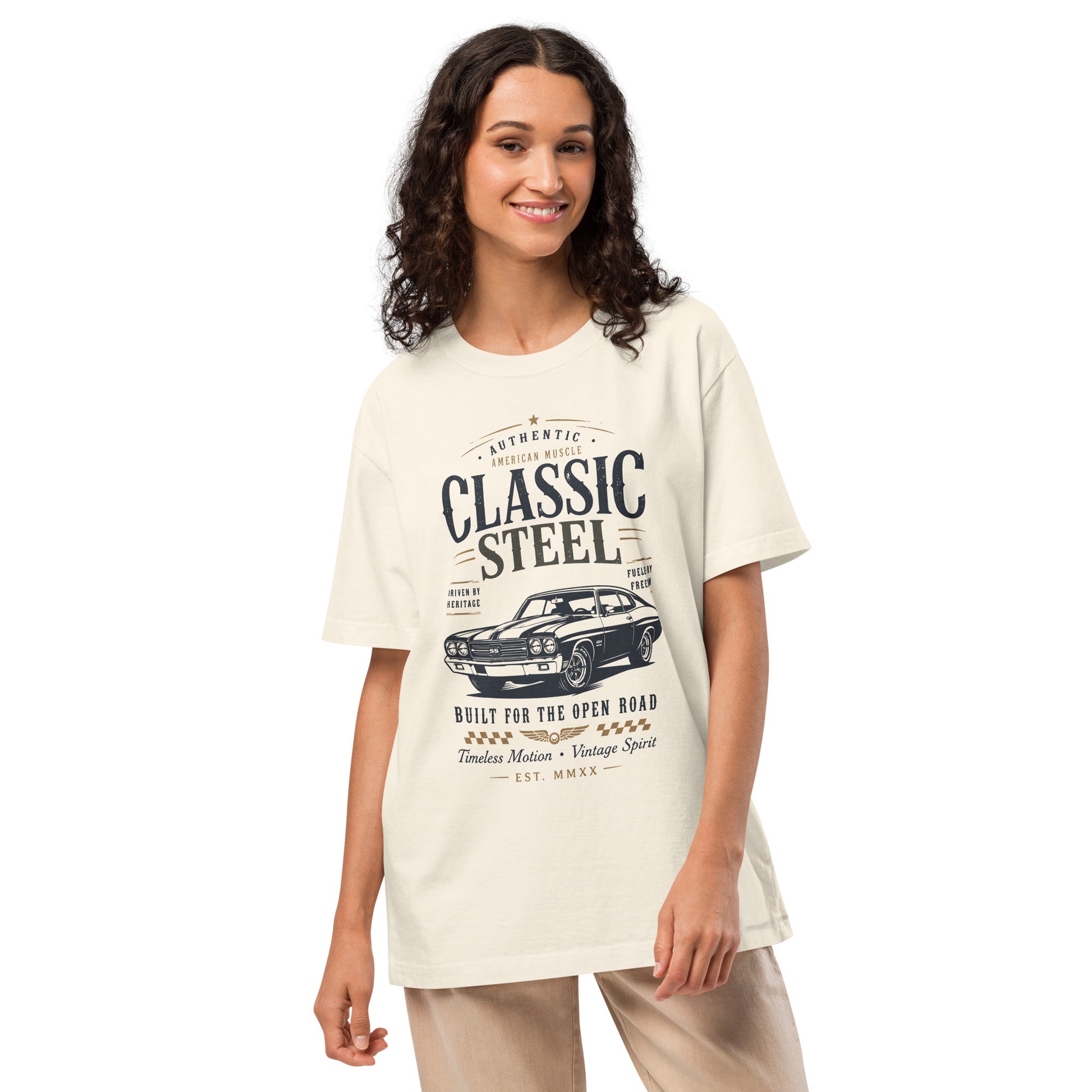 Classic Steel American Muscle Car T-Shirt | Vintage Chevelle SS Graphic Tee by Ortrends