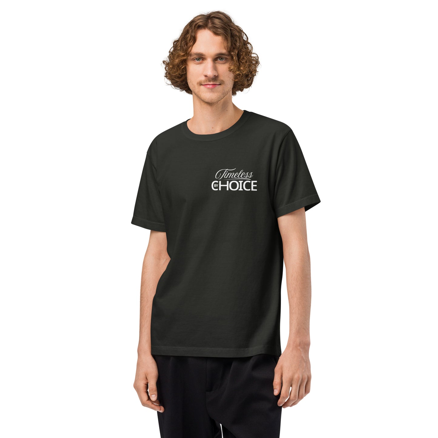 Timeless By Choice Oversized Streetwear Tee | Bella+Canvas 4810 Unisex Garment-Dyed Vintage Script Graphic T-Shirt by Ortrends