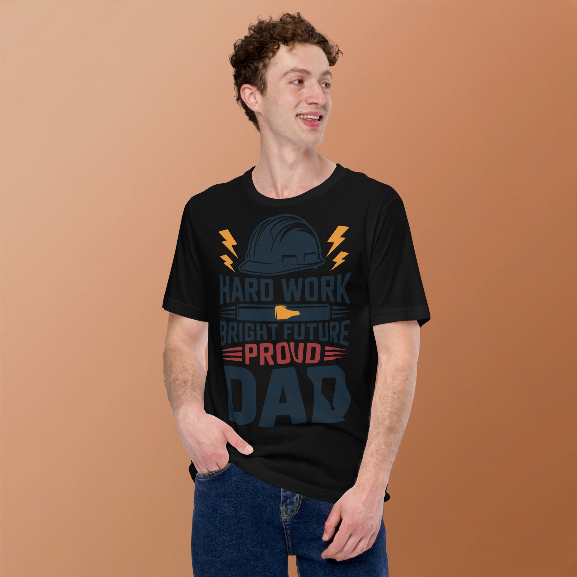 Hard Work Proud Dad Unisex T-Shirt | Bella Canvas DTG Worker Tee by Ortrends