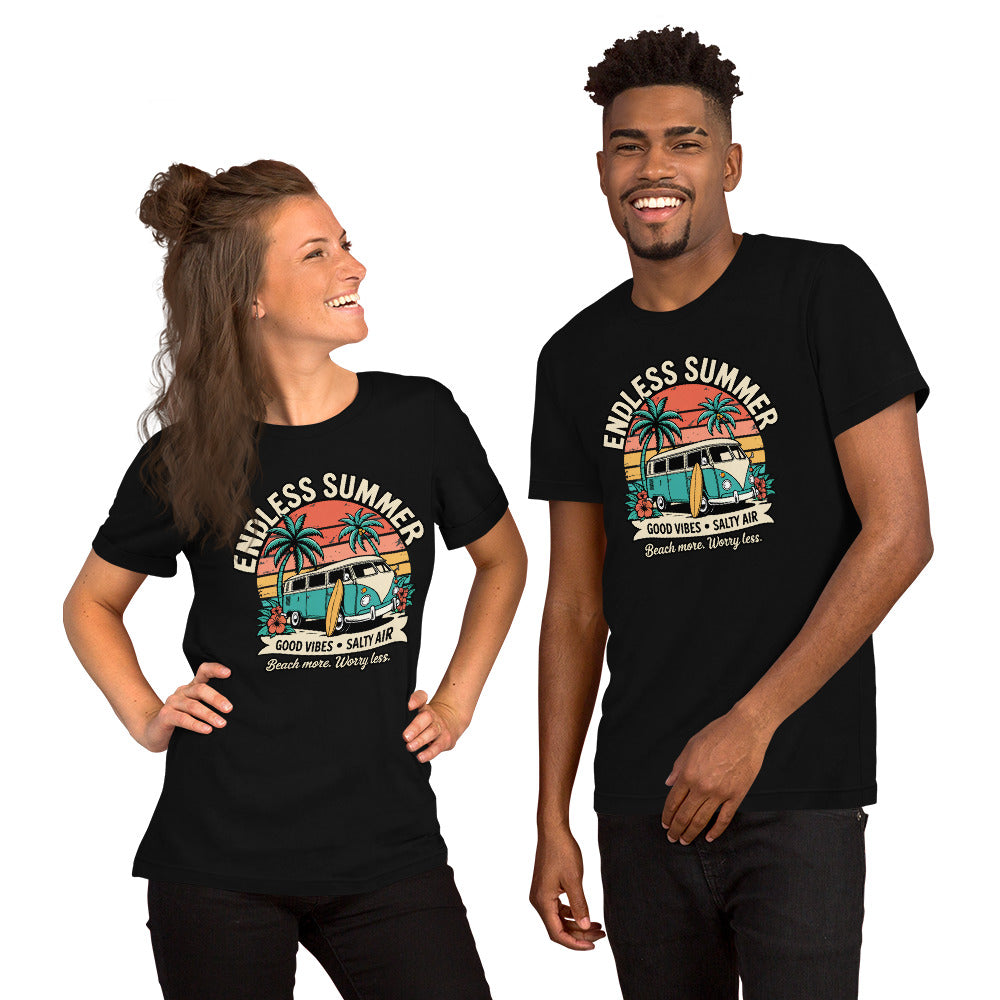Endless Summer Unisex T-Shirt | Bella Canvas DTG Beach Van Tee by Ortrends