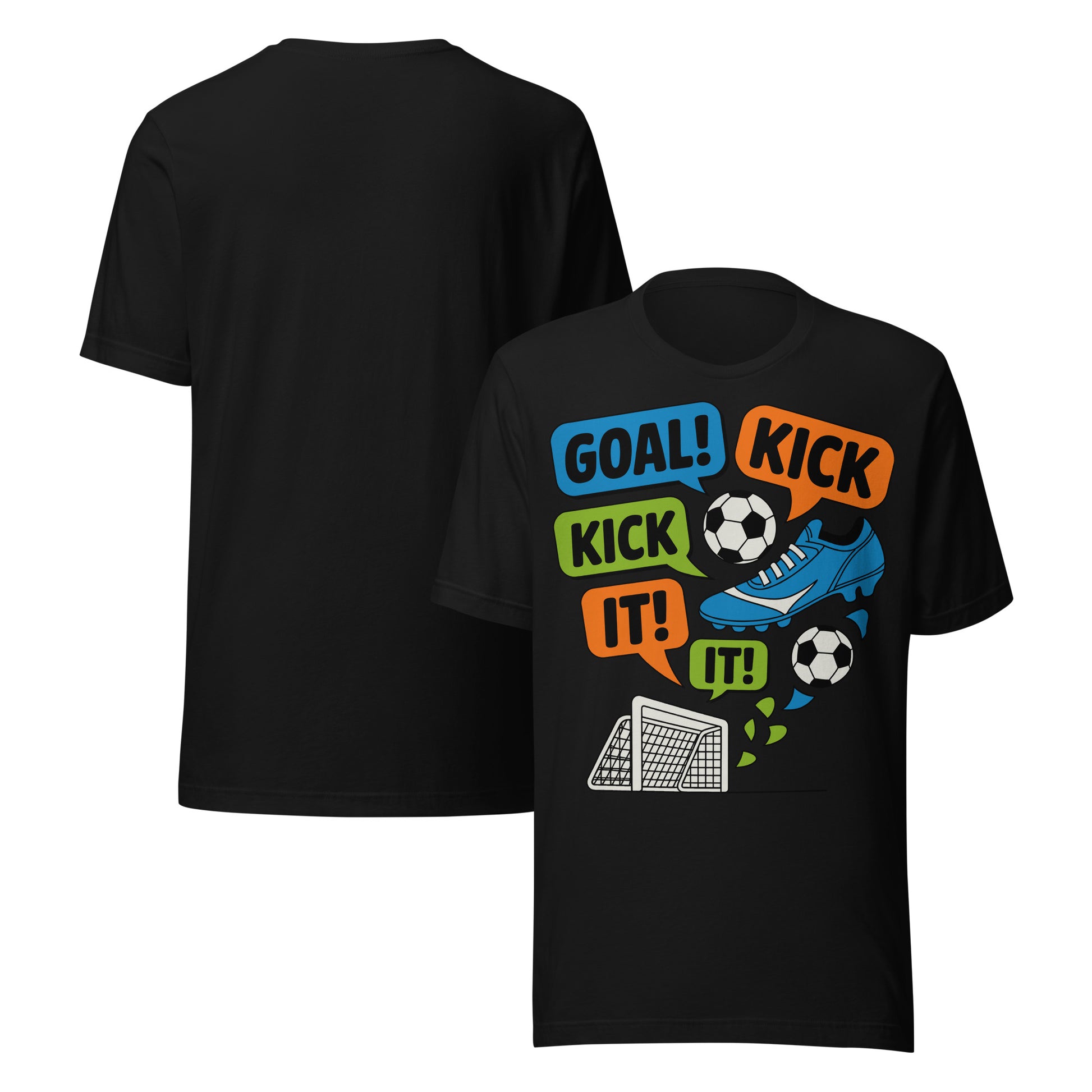 Goal Kick It Unisex T-Shirt | Bella Canvas DTG Soccer Graphic Tee by Ortrends