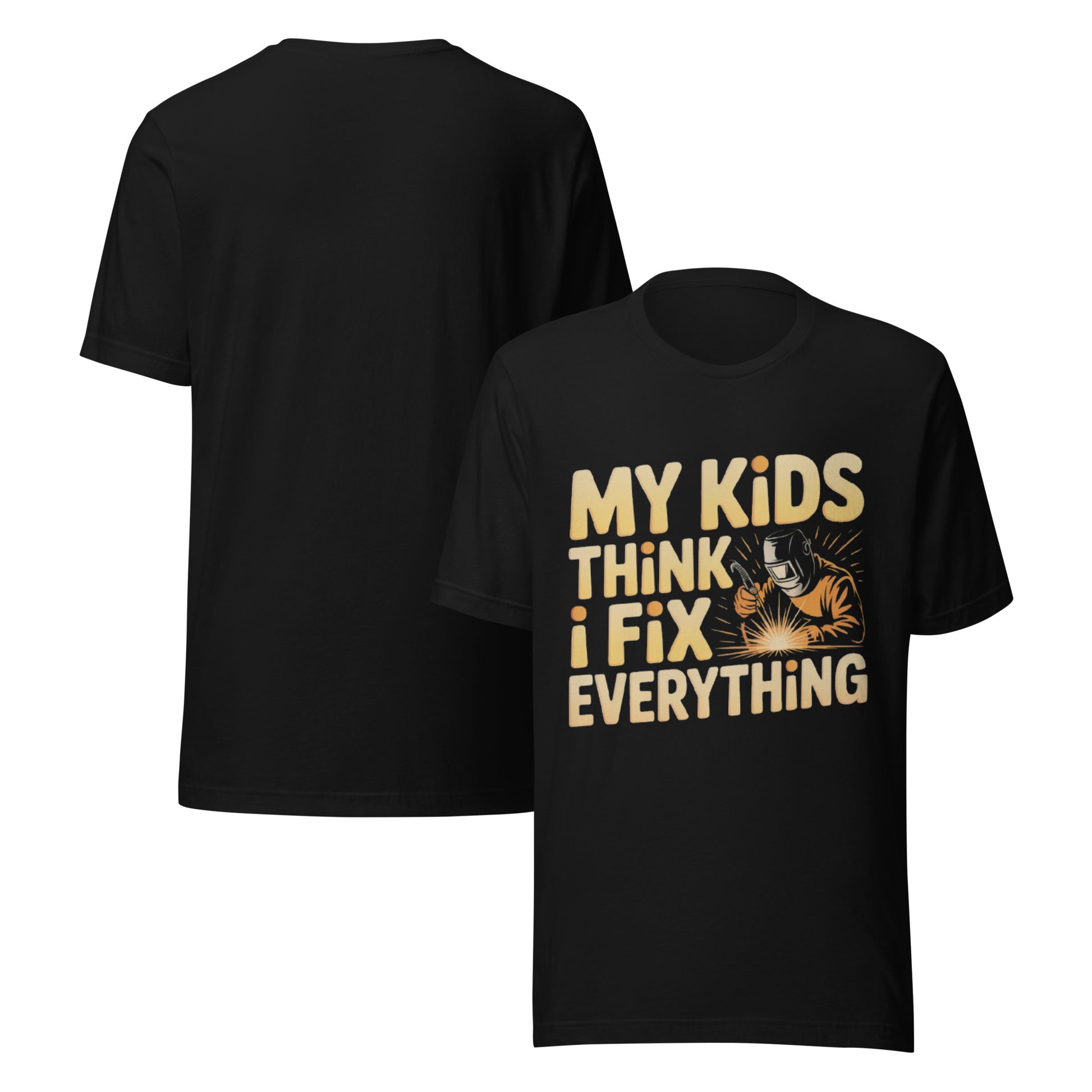 Kids Think I Fix Everything Unisex T-Shirt | Bella Canvas DTG Welder Tee by Ortrends