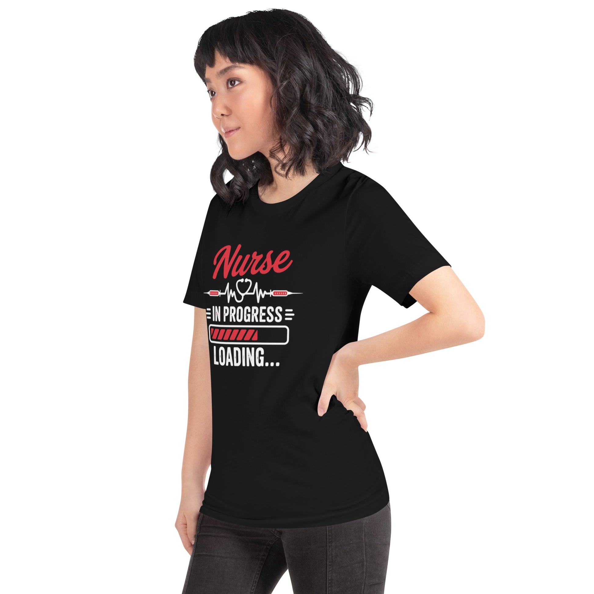 Nurse In Progress Unisex T-Shirt | Bella Canvas DTG Nursing Tee by Ortrends