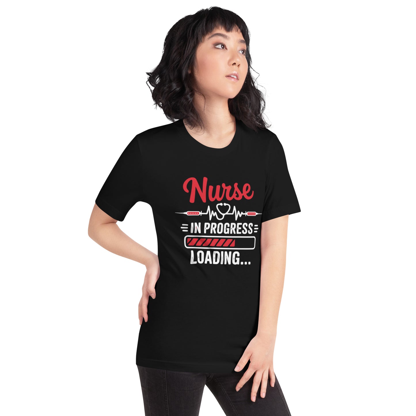 Nurse In Progress Unisex T-Shirt | Bella Canvas DTG Nursing Tee by Ortrends