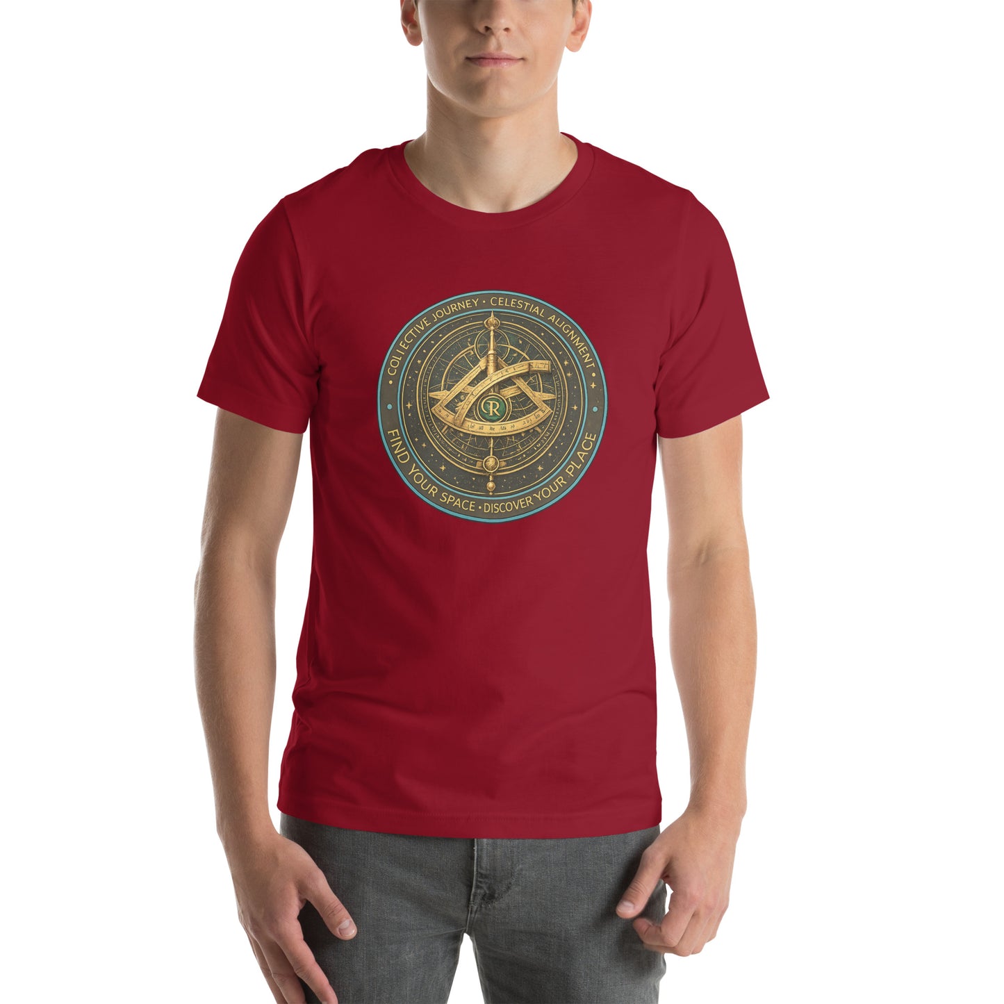 Find Your Space Unisex T-Shirt | Bella Canvas DTG Celestial Compass Tee by Ortrends