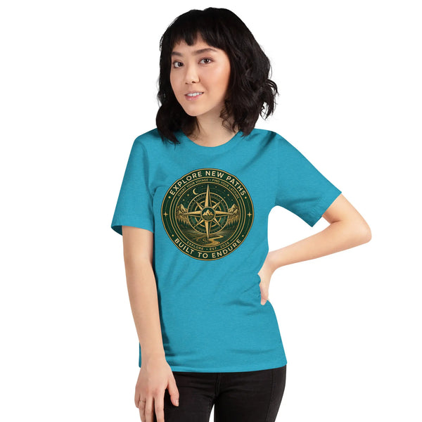 Explore New Paths Unisex T-Shirt | Bella Canvas DTG Adventure Compass Tee by Ortrends