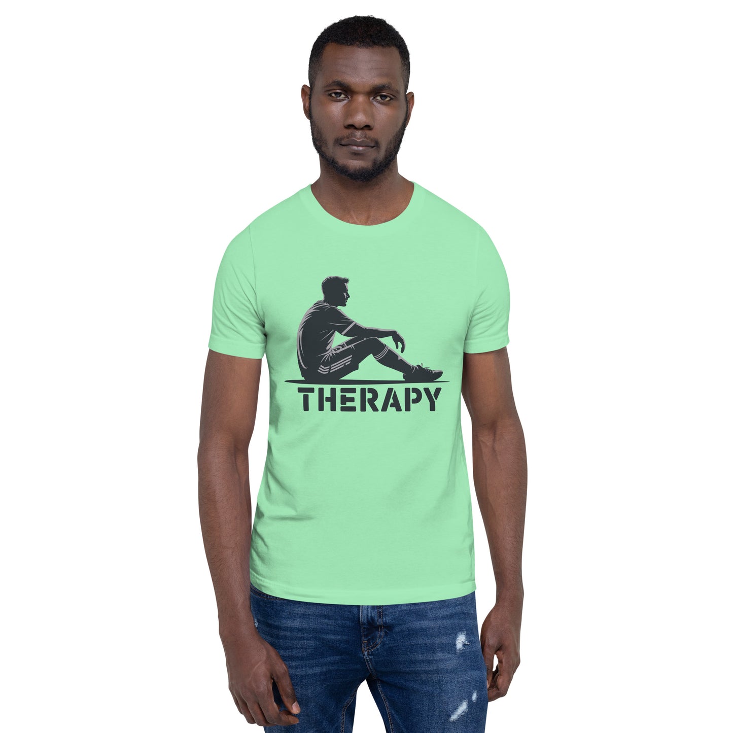 Soccer Therapy Adult T-Shirt | Funny Soccer Player Graphic Tee by Ortrends