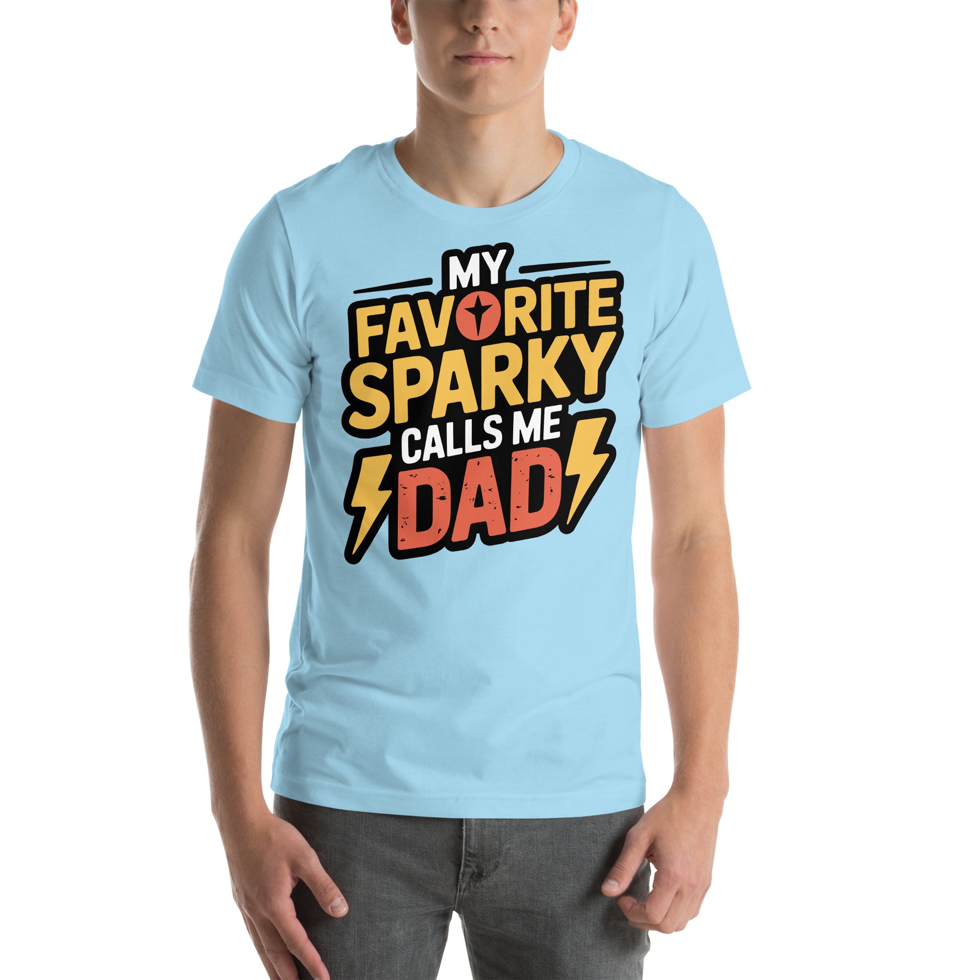 Favorite Sparky Dad Unisex T-Shirt | Bella Canvas DTG Electrician Tee by Ortrends