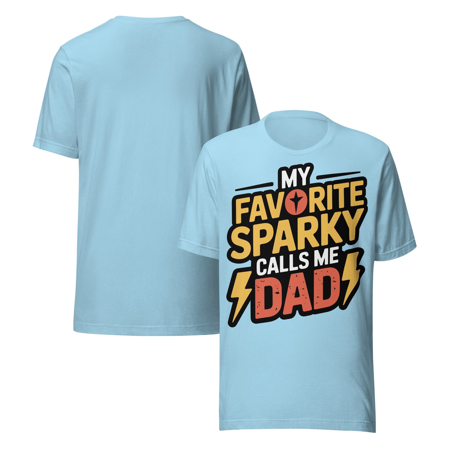 Favorite Sparky Dad Unisex T-Shirt | Bella Canvas DTG Electrician Tee by Ortrends