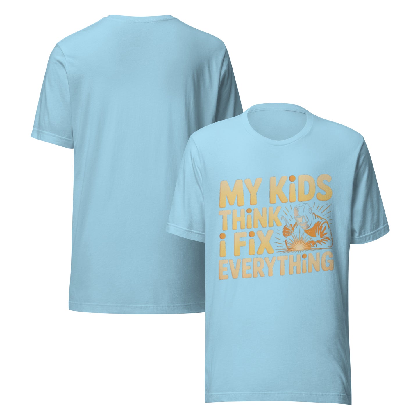 Kids Think I Fix Everything Unisex T-Shirt | Bella Canvas DTG Welder Tee by Ortrends