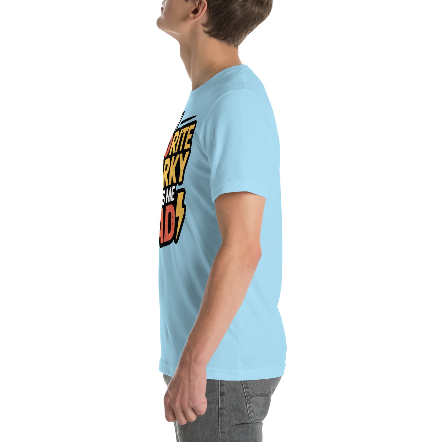 Favorite Sparky Dad Unisex T-Shirt | Bella Canvas DTG Electrician Tee by Ortrends