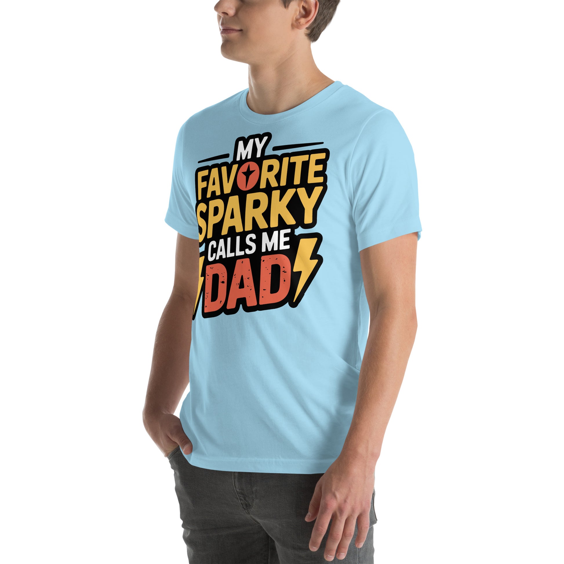 Favorite Sparky Dad Unisex T-Shirt | Bella Canvas DTG Electrician Tee by Ortrends