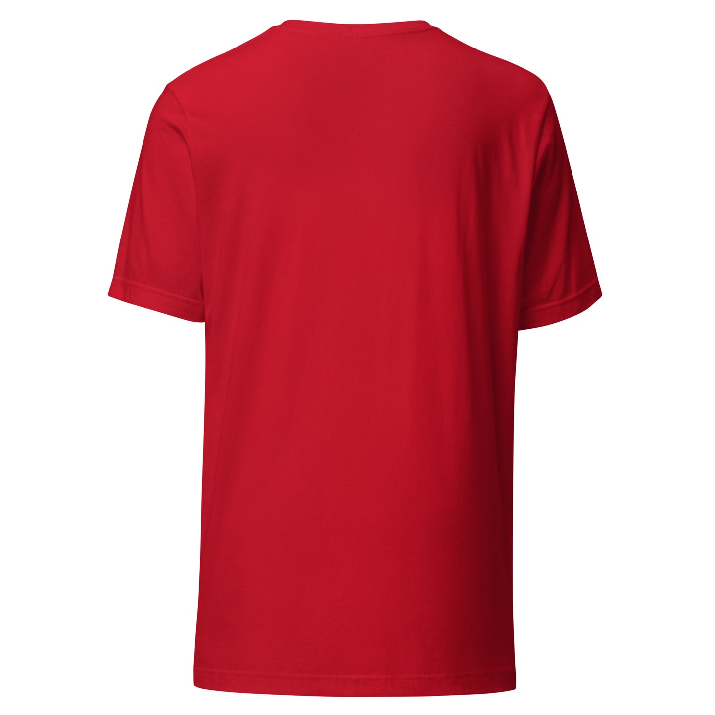 Reading Cat - Pet Lover red back Cotton Tee with cat reading book design, bookish cat parent apparel, Bella+Canvas