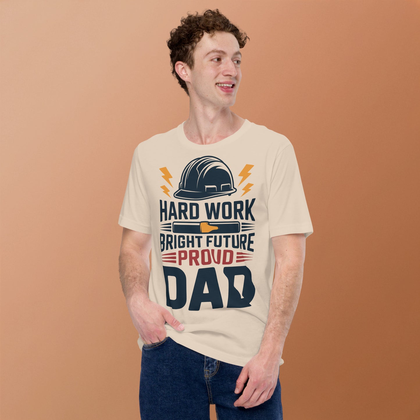 Hard Work Proud Dad Unisex T-Shirt | Bella Canvas DTG Worker Tee by Ortrends