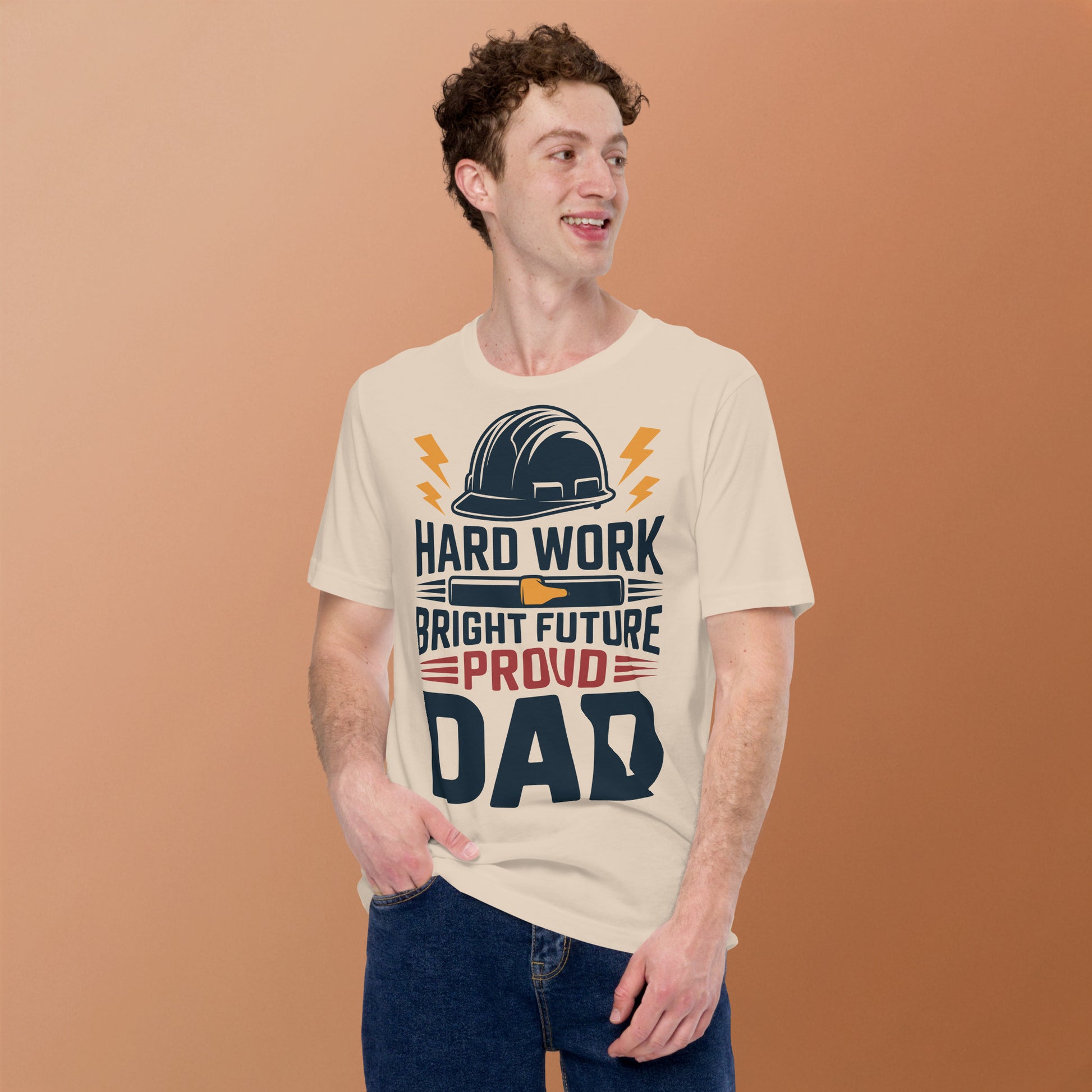 Hard Work Proud Dad Unisex T-Shirt | Bella Canvas DTG Worker Tee by Ortrends