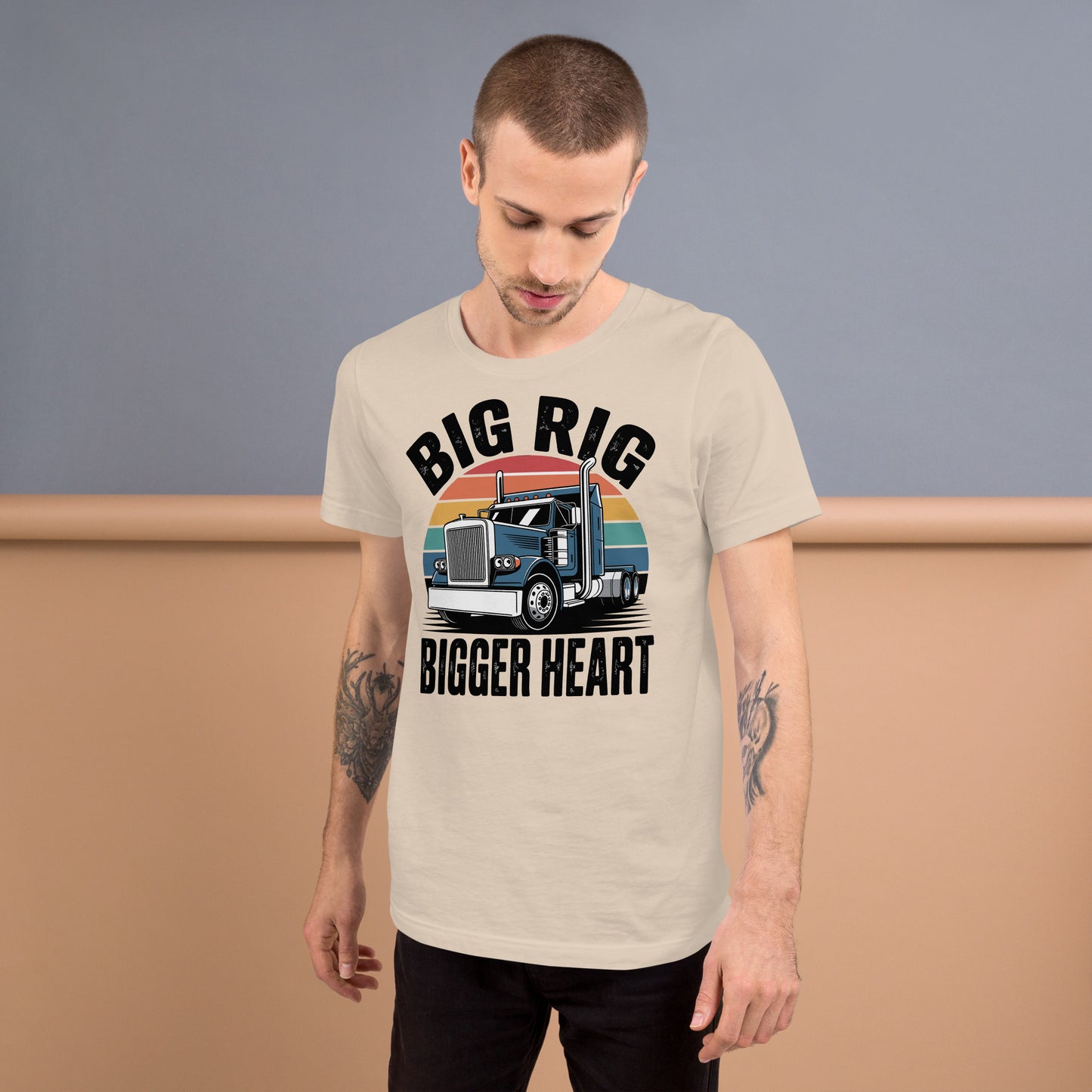Big Rig Bigger Heart Unisex T-Shirt | Bella Canvas DTG Trucker Tee by Ortrends