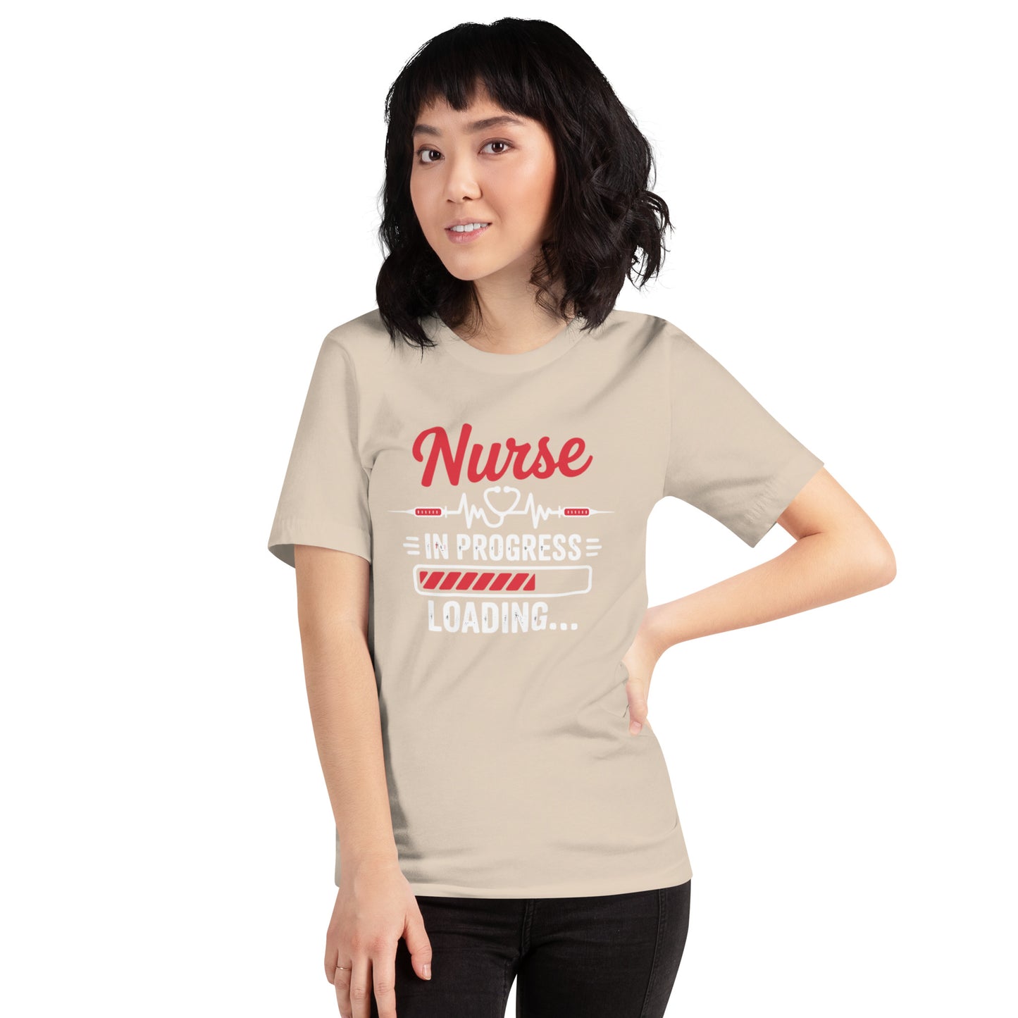 Nurse In Progress Unisex T-Shirt | Bella Canvas DTG Nursing Tee by Ortrends