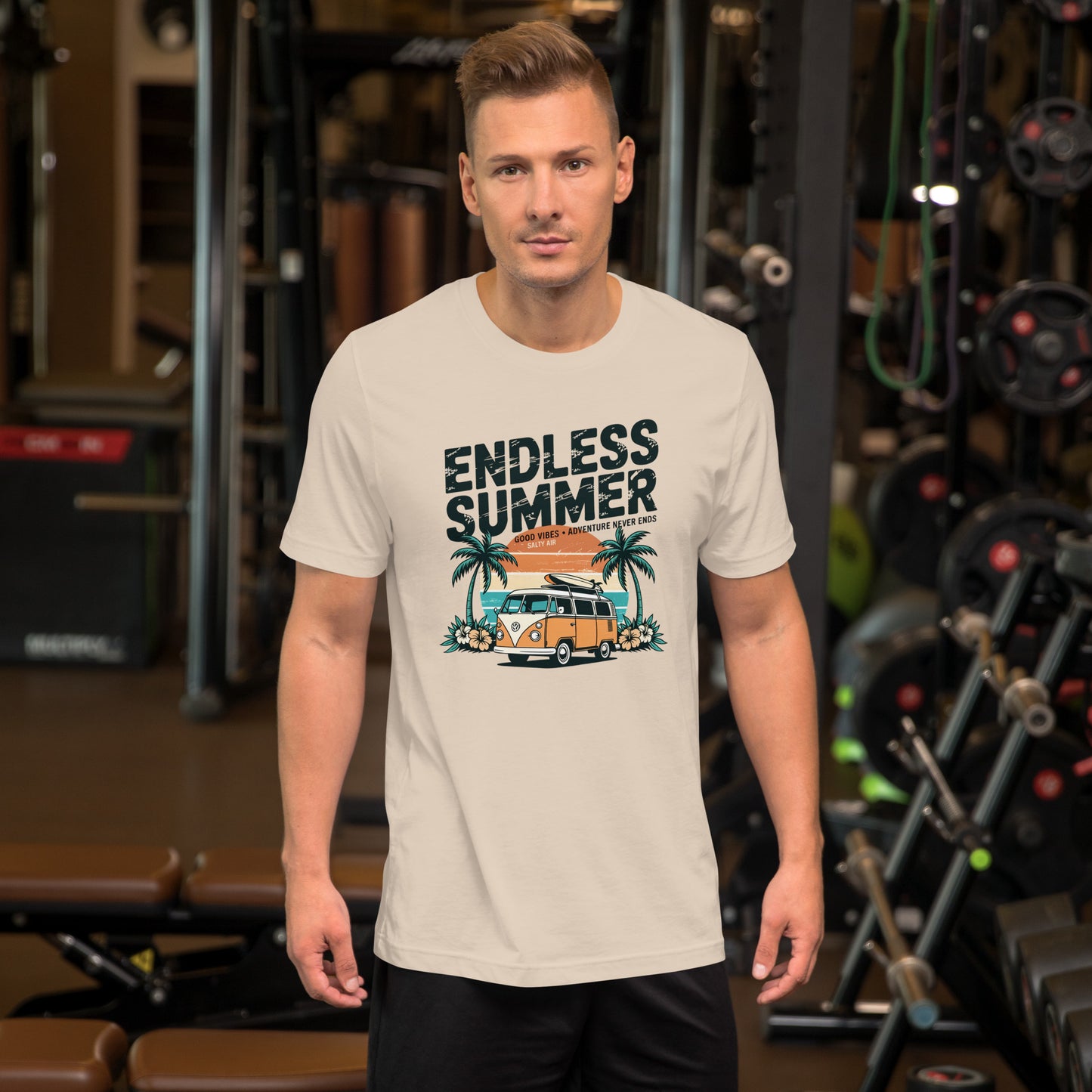Endless Summer Unisex T-Shirt | Retro Surf Camper Vacation Graphic Shirt by Ortrends