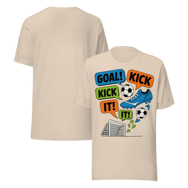 Goal Kick It Unisex T-Shirt | Bella Canvas DTG Soccer Graphic Tee by Ortrends