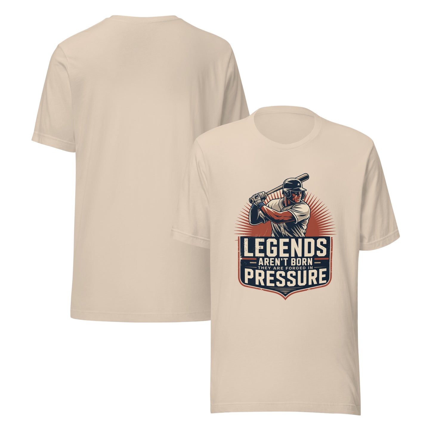 Forged Under Pressure Unisex T-Shirt | Bella Canvas DTG Baseball Graphic Tee by Ortrends