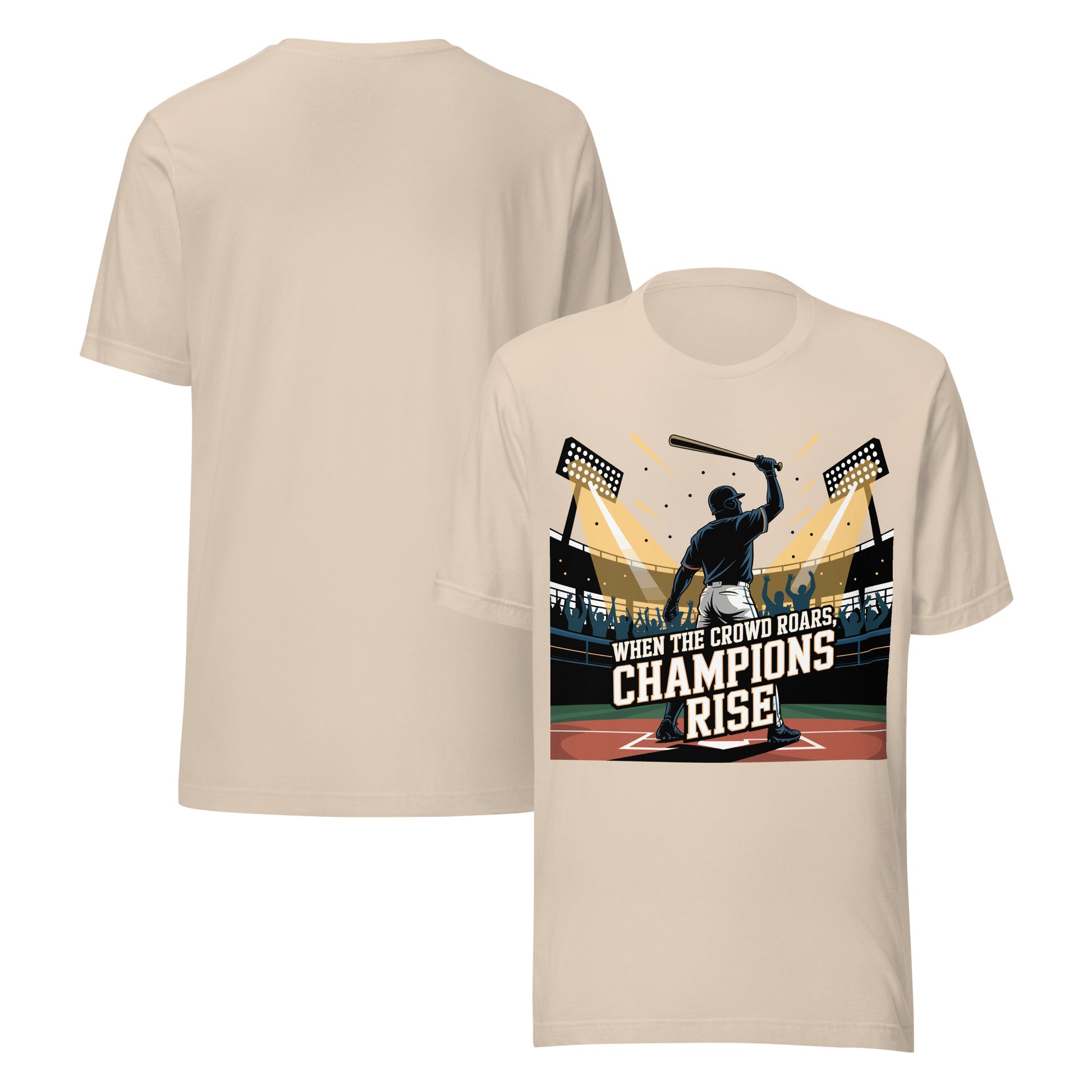 Champions Rise Unisex T-Shirt | Bella Canvas DTG Baseball Graphic Tee by Ortrends