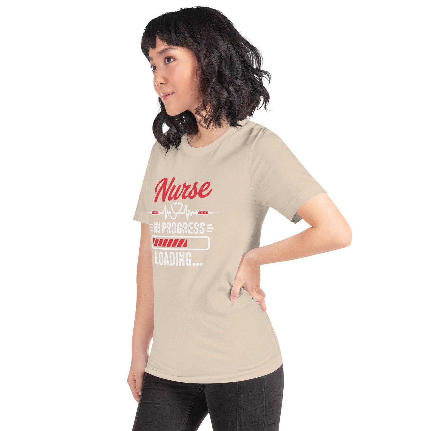 Nurse In Progress Unisex T-Shirt | Bella Canvas DTG Nursing Tee by Ortrends