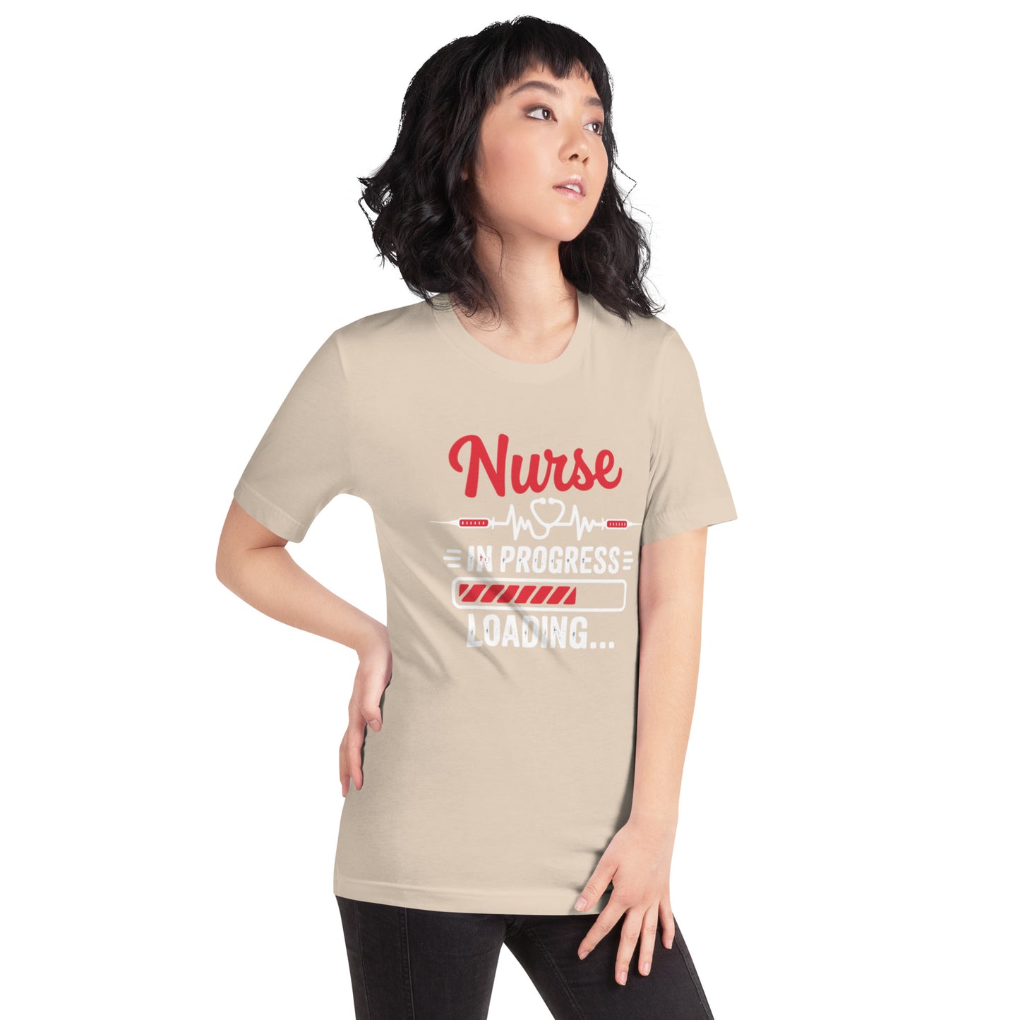 Nurse In Progress Unisex T-Shirt | Bella Canvas DTG Nursing Tee by Ortrends