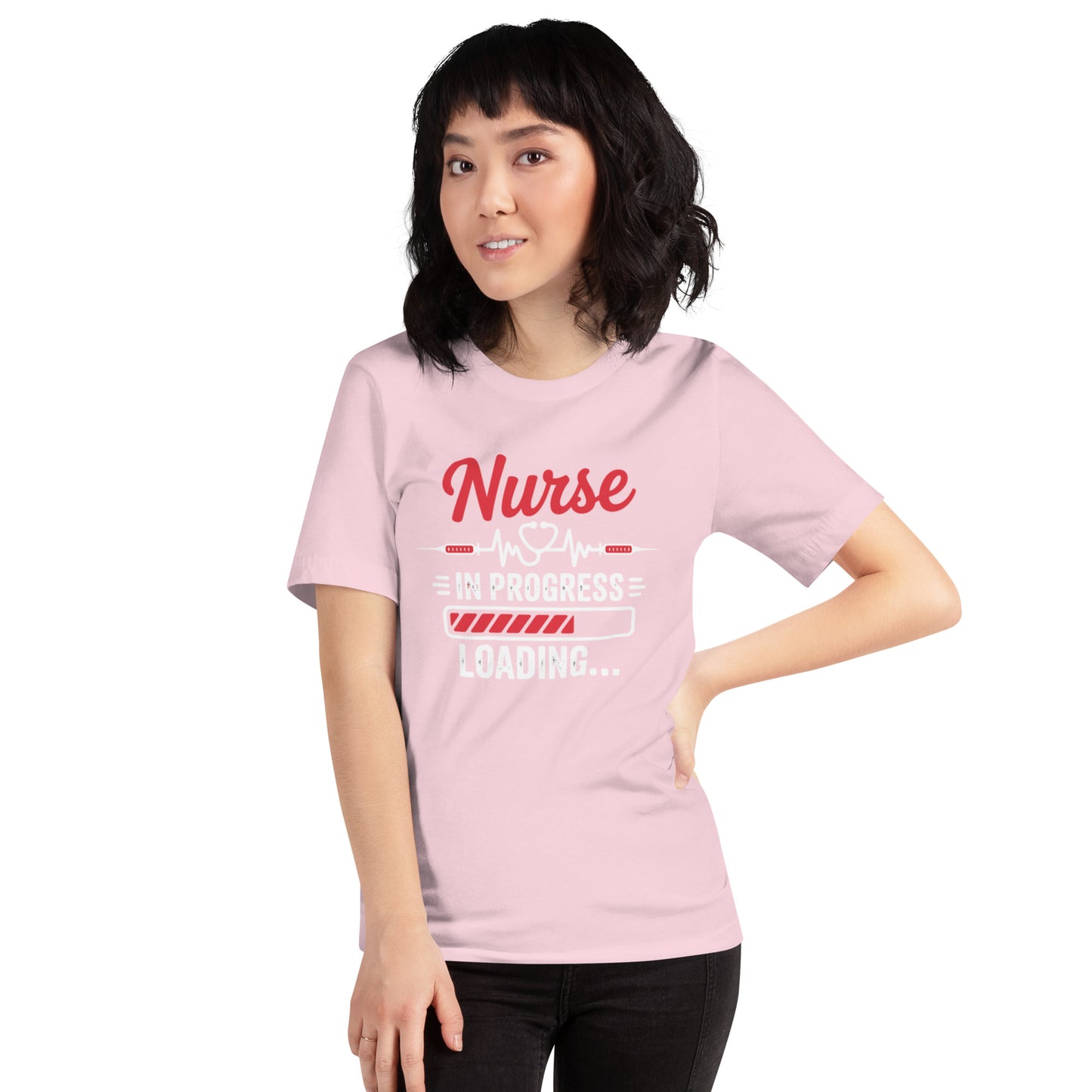 Nurse In Progress Unisex T-Shirt | Bella Canvas DTG Nursing Tee by Ortrends