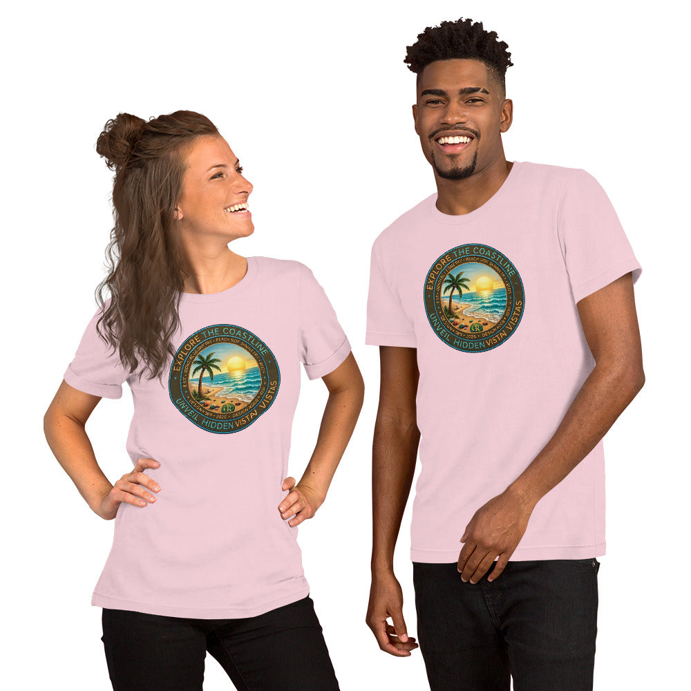 Explore The Coastline Unisex T-Shirt | Bella Canvas DTG Beach Graphic Tee by Ortrends