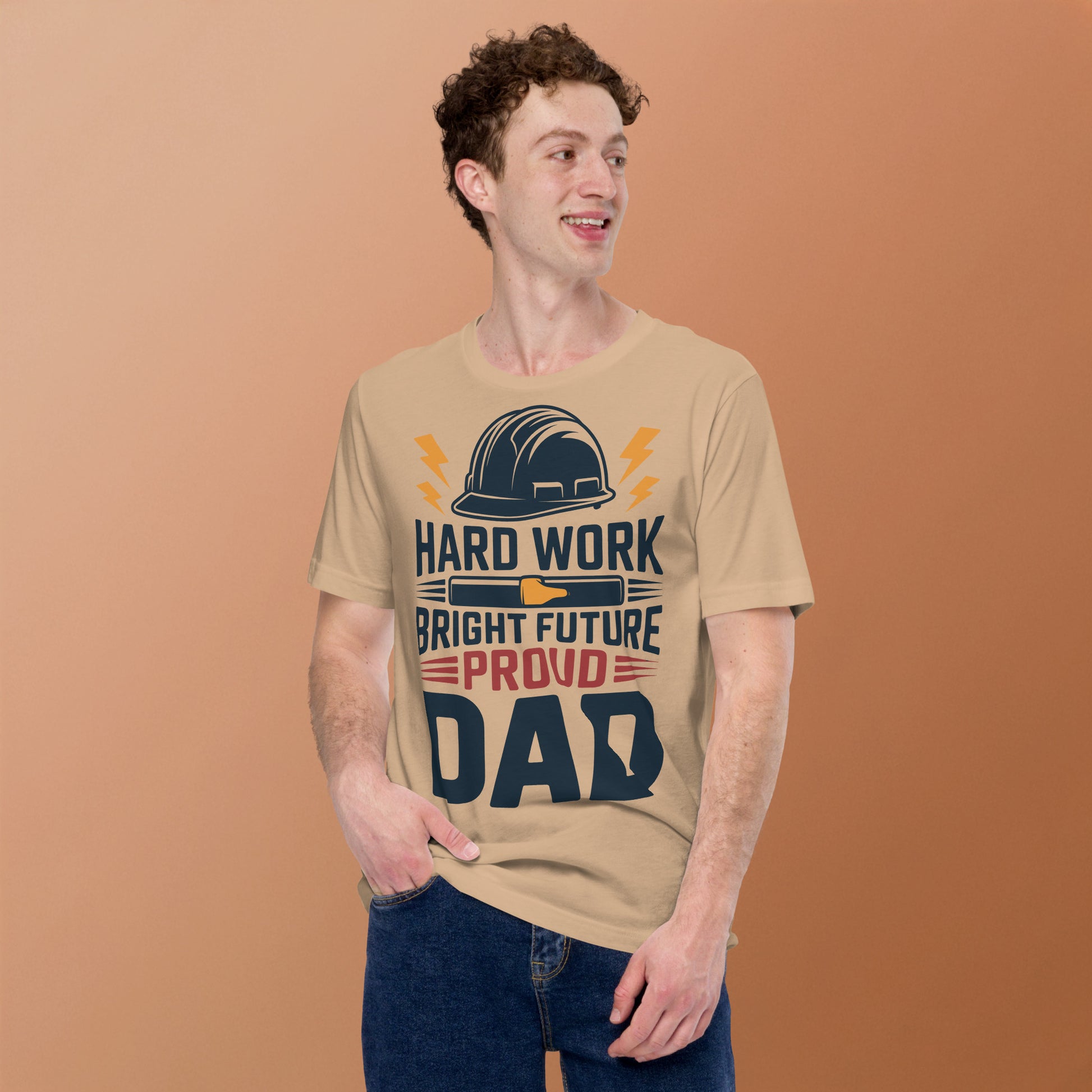 Hard Work Proud Dad Unisex T-Shirt | Bella Canvas DTG Worker Tee by Ortrends