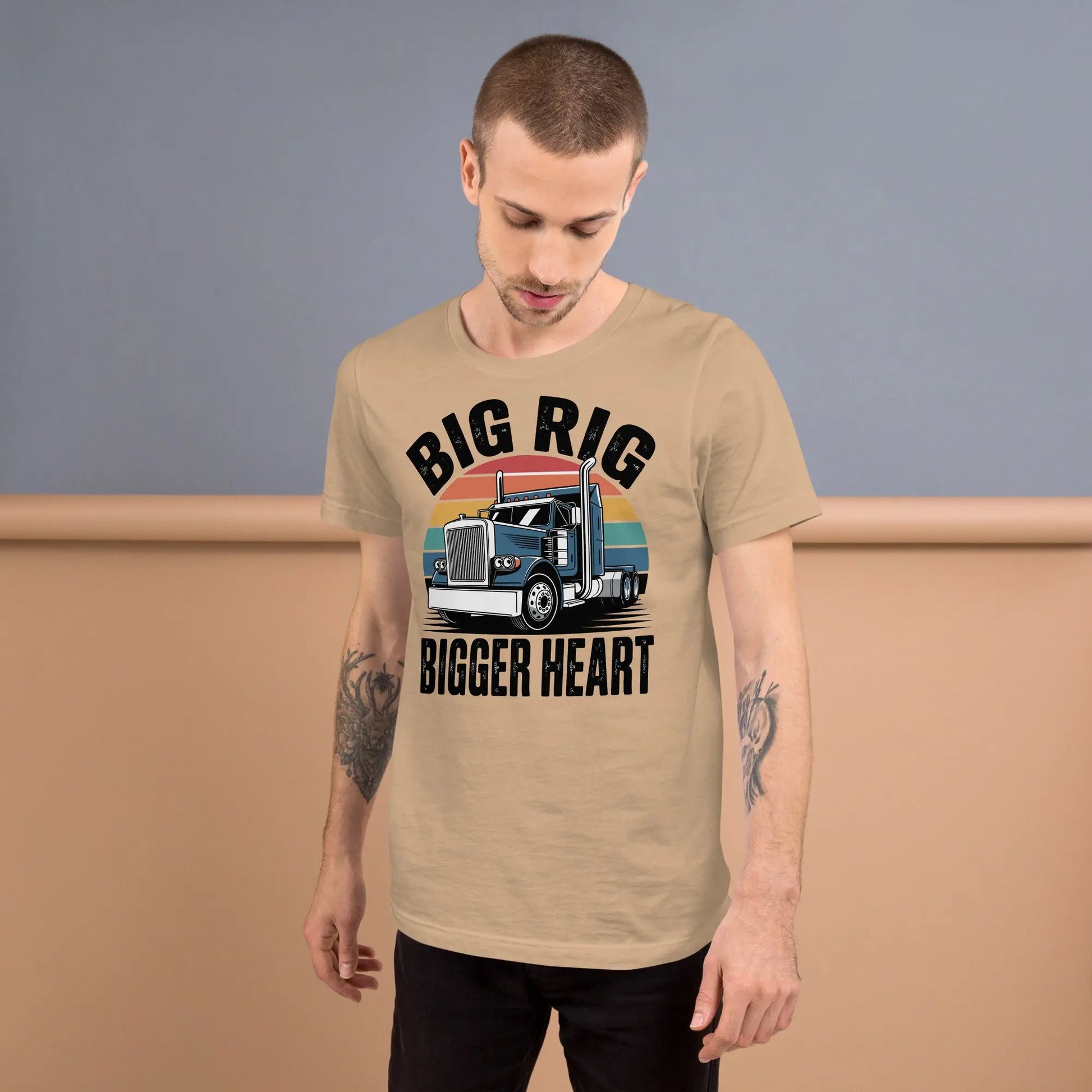 Big Rig Bigger Heart Unisex T-Shirt | Bella Canvas DTG Trucker Tee by Ortrends