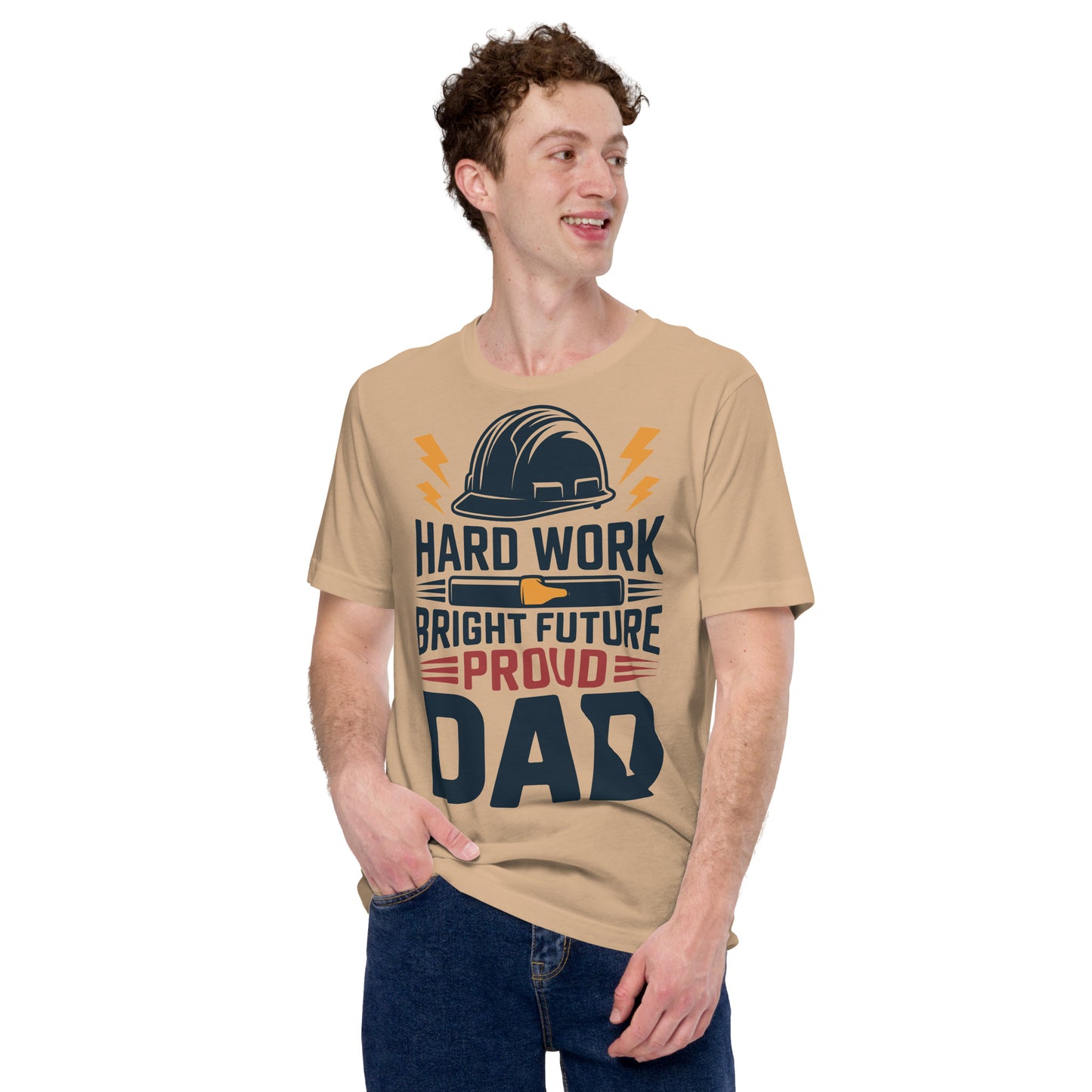 Hard Work Proud Dad Unisex T-Shirt | Bella Canvas DTG Worker Tee by Ortrends