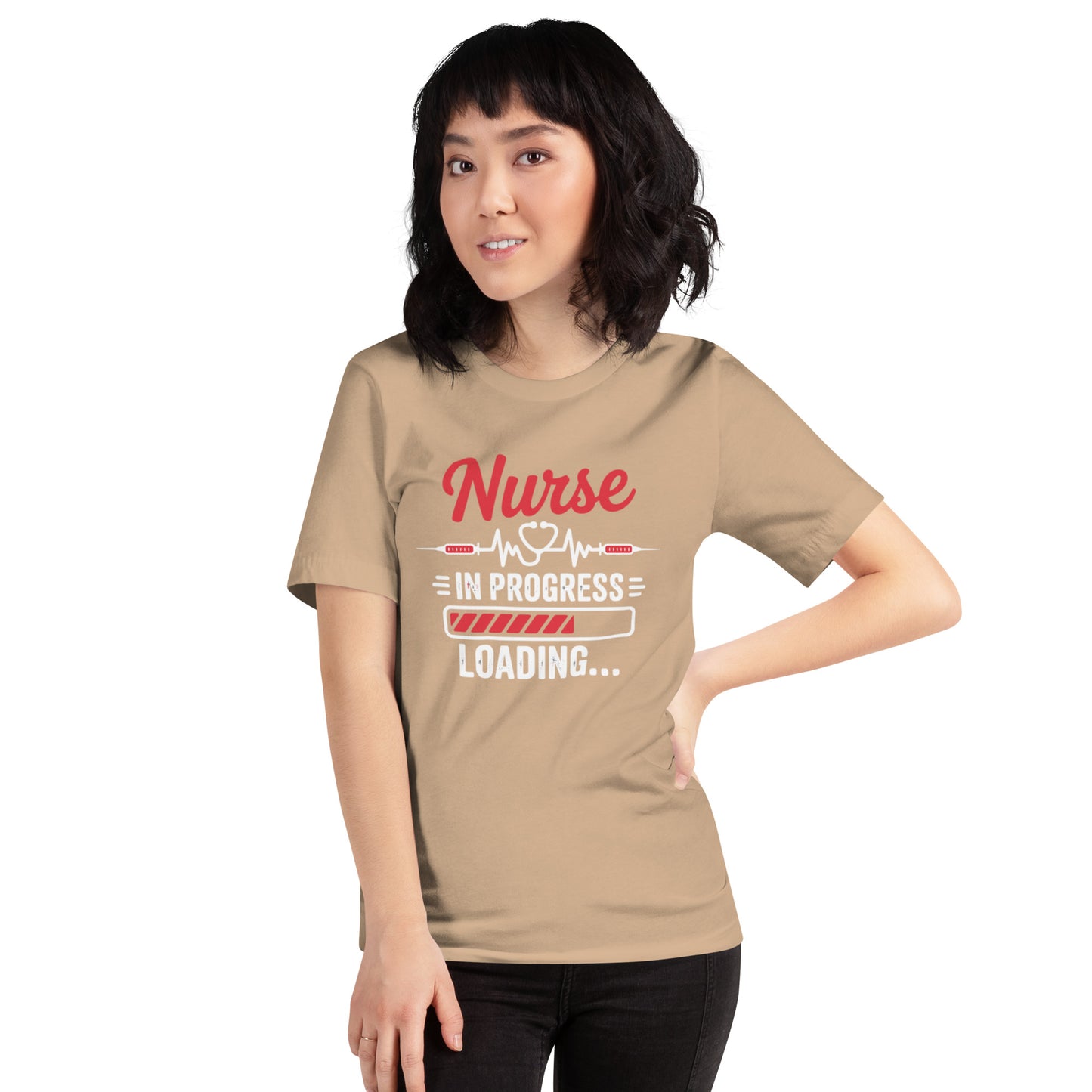 Nurse In Progress Unisex T-Shirt | Bella Canvas DTG Nursing Tee by Ortrends