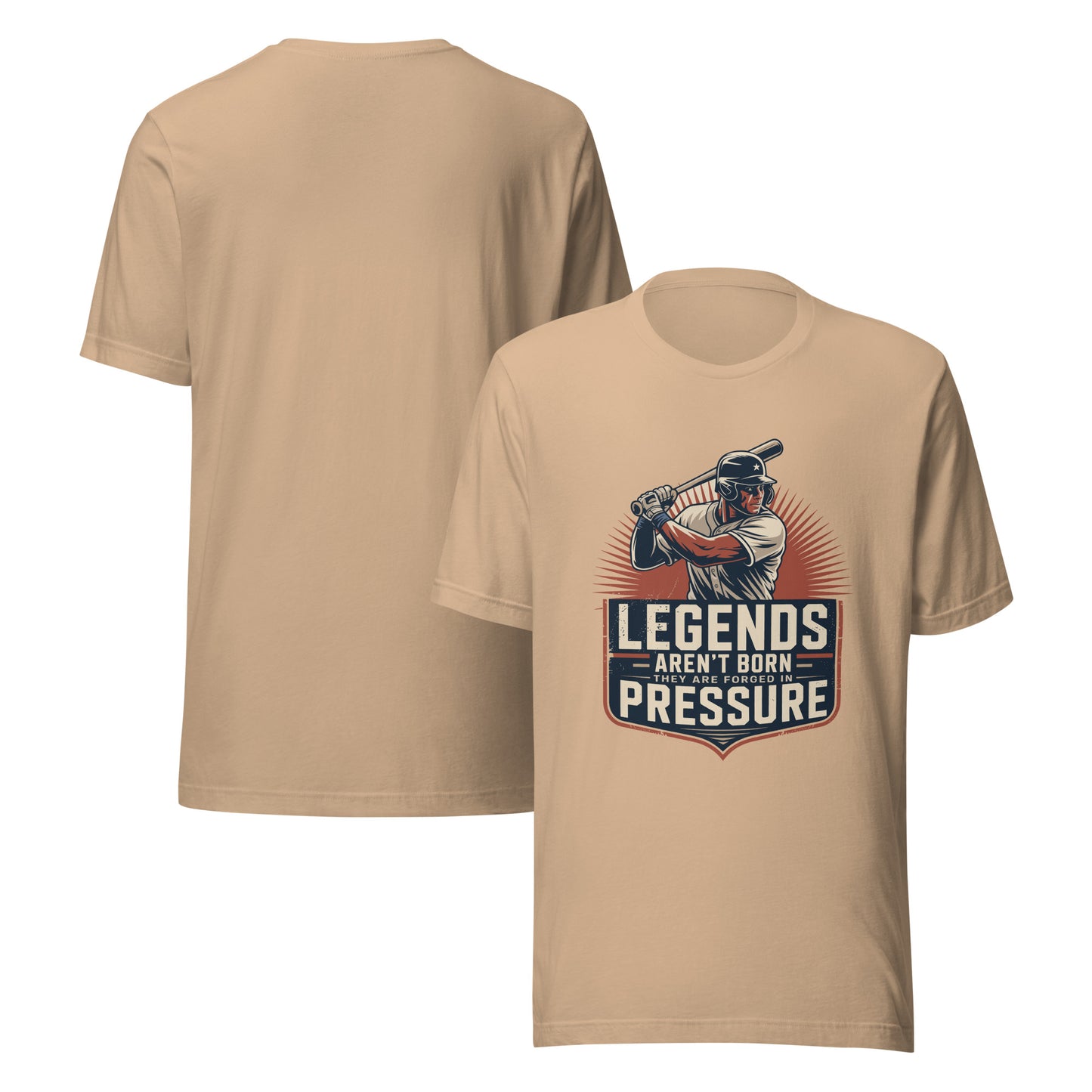 Forged Under Pressure Unisex T-Shirt | Bella Canvas DTG Baseball Graphic Tee by Ortrends