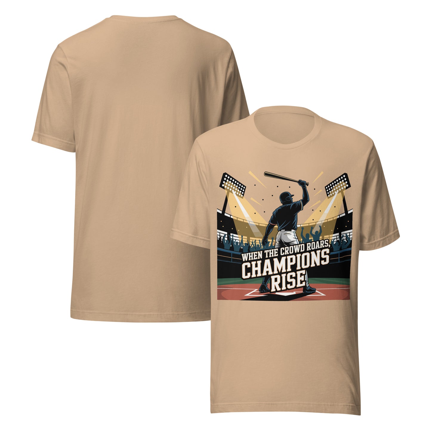 Champions Rise Unisex T-Shirt | Bella Canvas DTG Baseball Graphic Tee by Ortrends