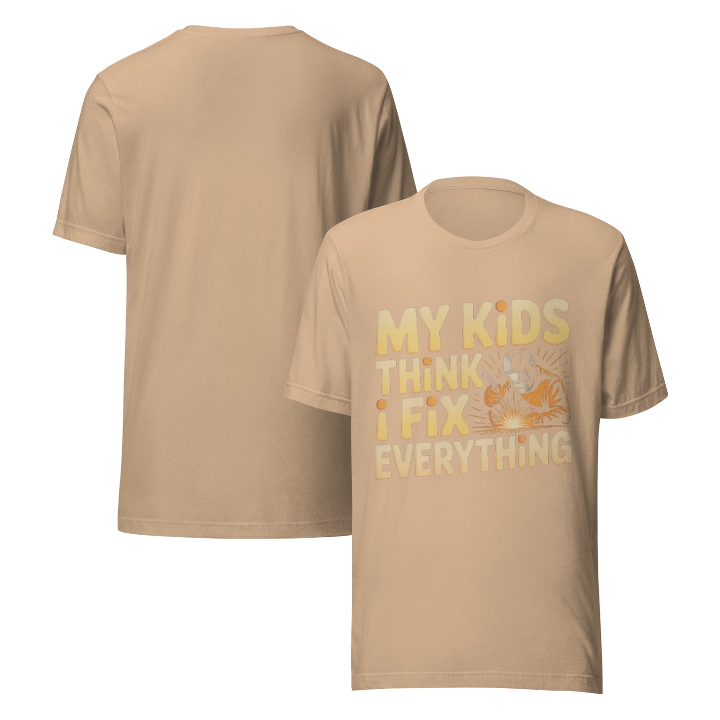 Kids Think I Fix Everything Unisex T-Shirt | Bella Canvas DTG Welder Tee by Ortrends