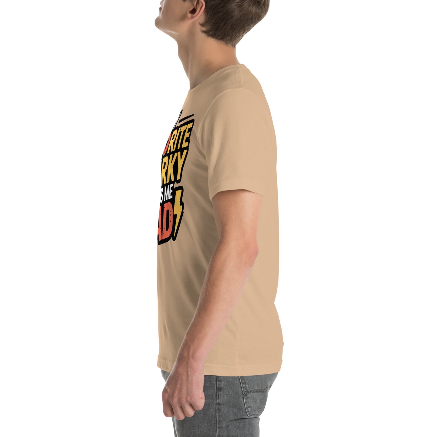 Favorite Sparky Dad Unisex T-Shirt | Bella Canvas DTG Electrician Tee by Ortrends