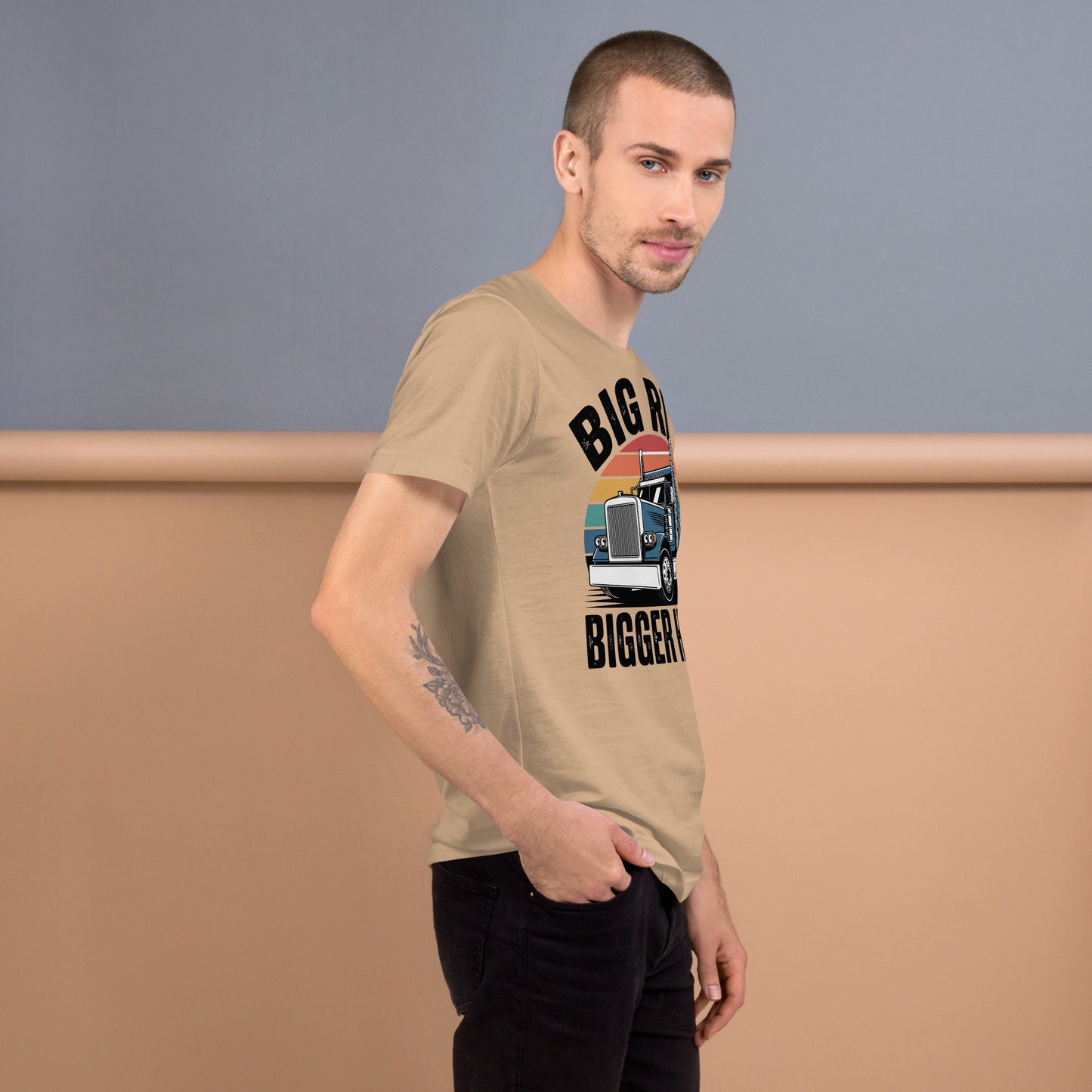 Big Rig Bigger Heart Unisex T-Shirt | Bella Canvas DTG Trucker Tee by Ortrends