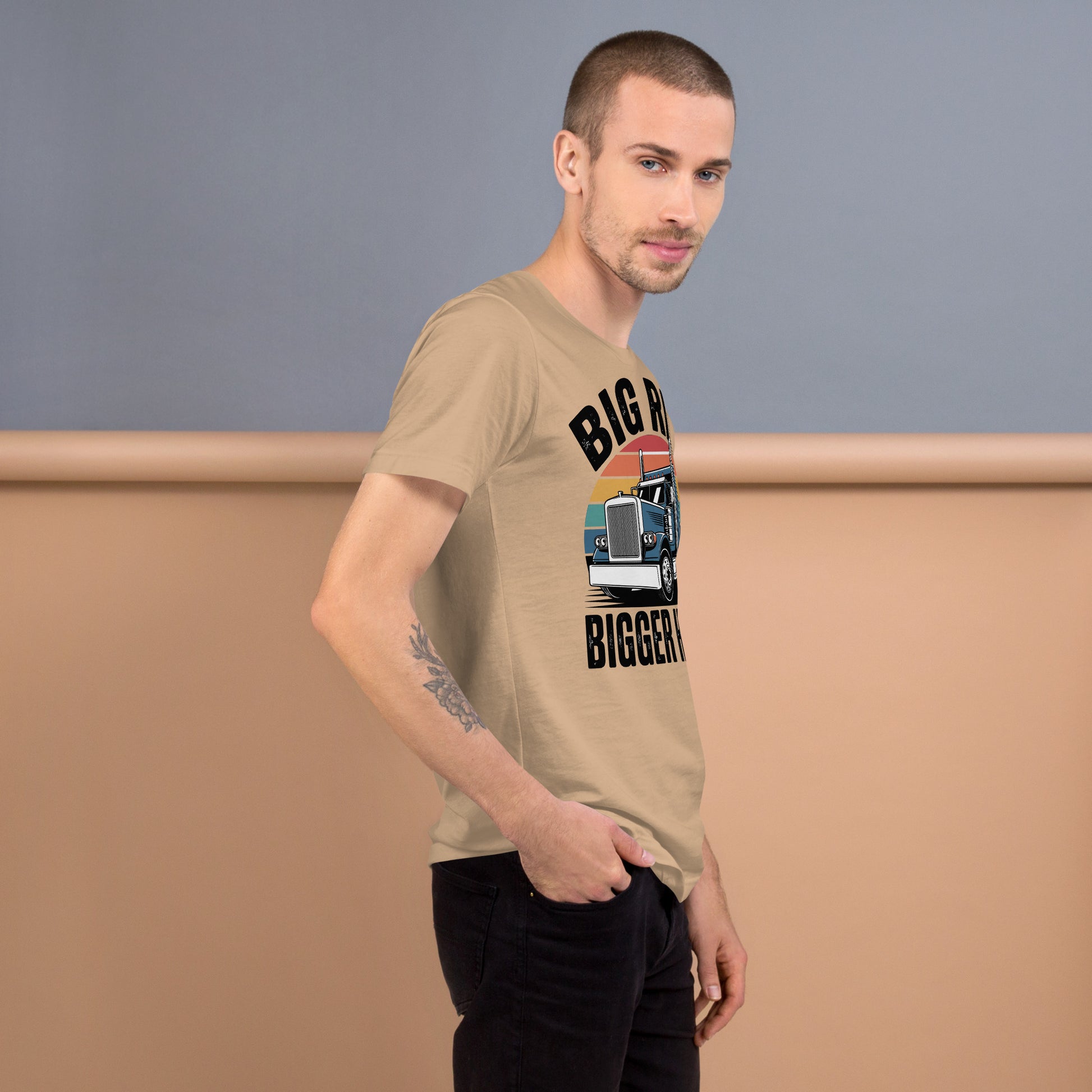 Big Rig Bigger Heart Unisex T-Shirt | Bella Canvas DTG Trucker Tee by Ortrends
