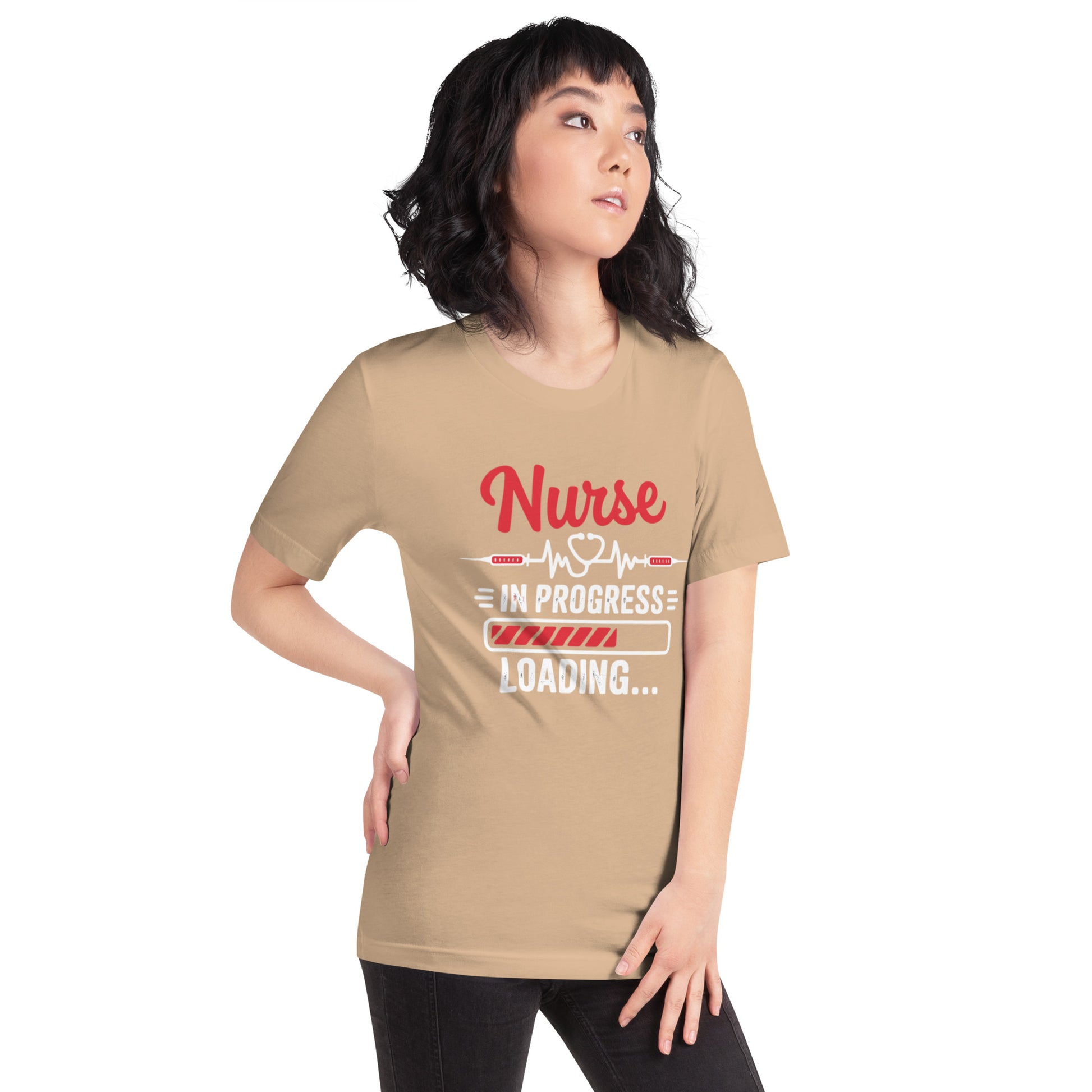Nurse In Progress Unisex T-Shirt | Bella Canvas DTG Nursing Tee by Ortrends