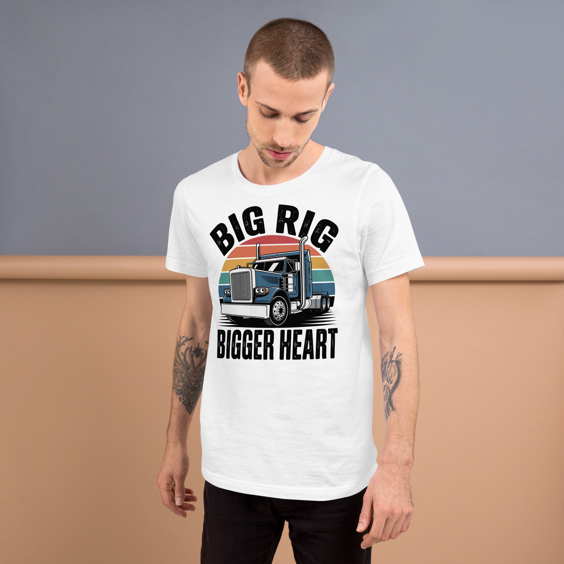 Big Rig Bigger Heart Unisex T-Shirt | Bella Canvas DTG Trucker Tee by Ortrends