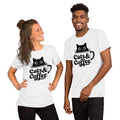 Cats & Coffee Cute Cat Lover T-Shirt | Bella+Canvas 3001 Unisex Graphic Tee by Ortrends