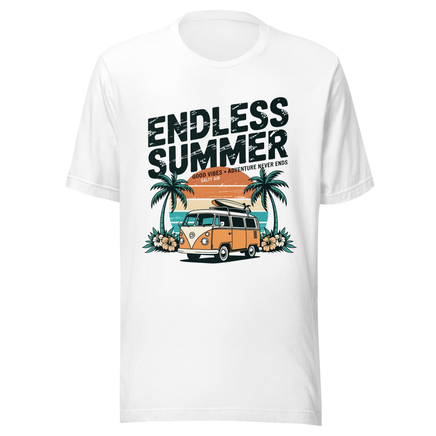 Endless Summer Unisex T-Shirt | Retro Surf Camper Vacation Graphic Shirt by Ortrends