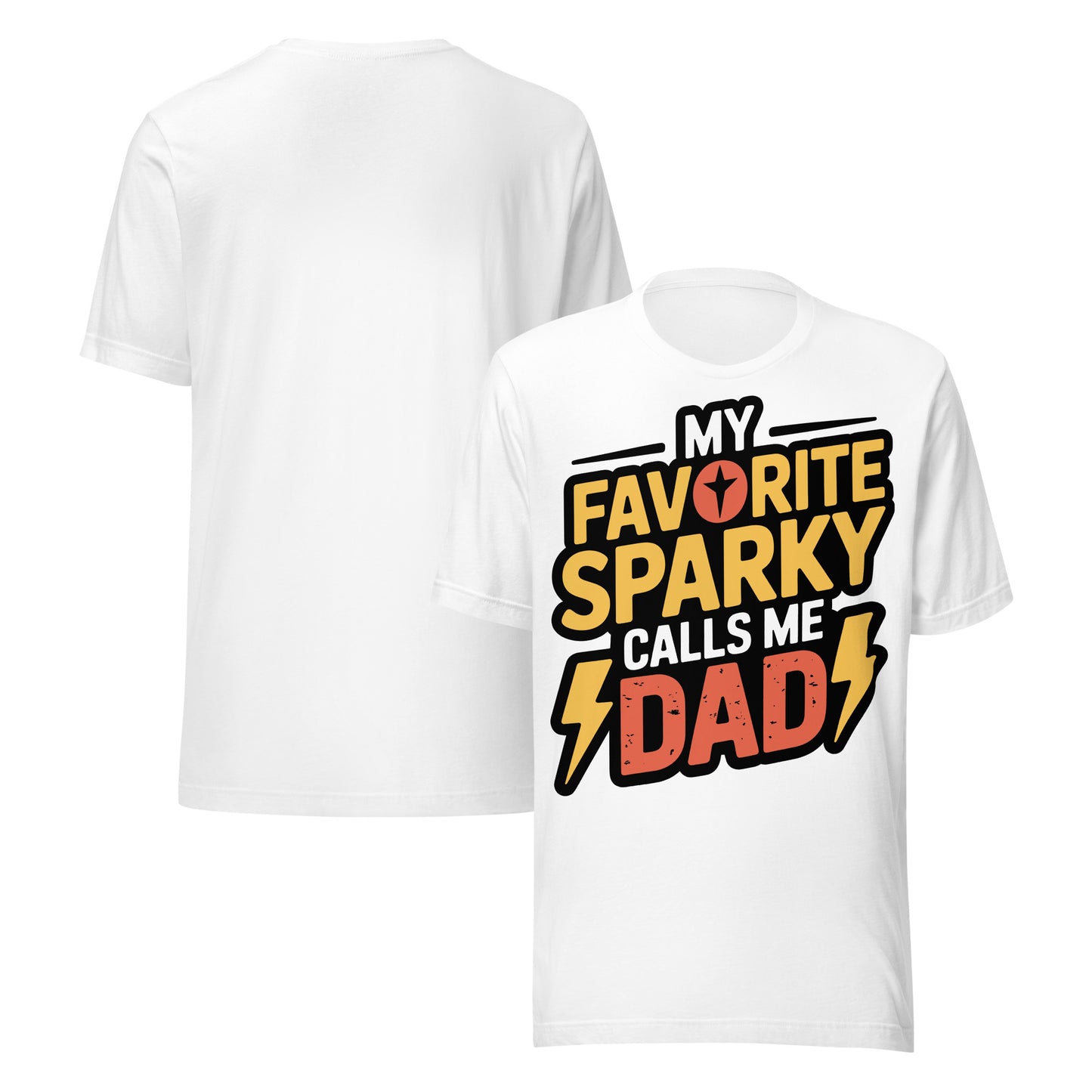 Favorite Sparky Dad Unisex T-Shirt | Bella Canvas DTG Electrician Tee by Ortrends