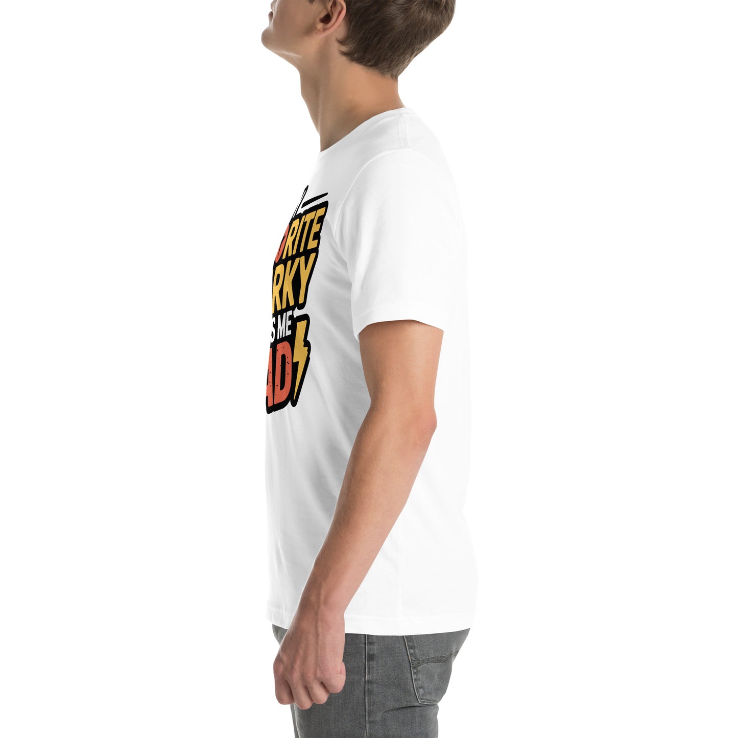 Favorite Sparky Dad Unisex T-Shirt | Bella Canvas DTG Electrician Tee by Ortrends
